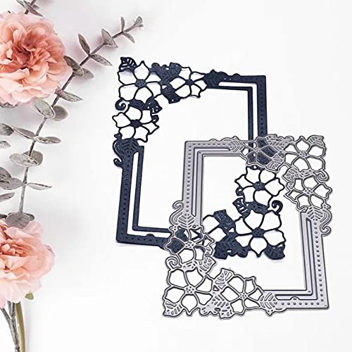 13ma Hollow Flower Metal Cutting Die Frame - DIY Scrapbooking Album, Stamp Paper, Photo Frame Shape Craft Stencils for Card Making & Home Decor
