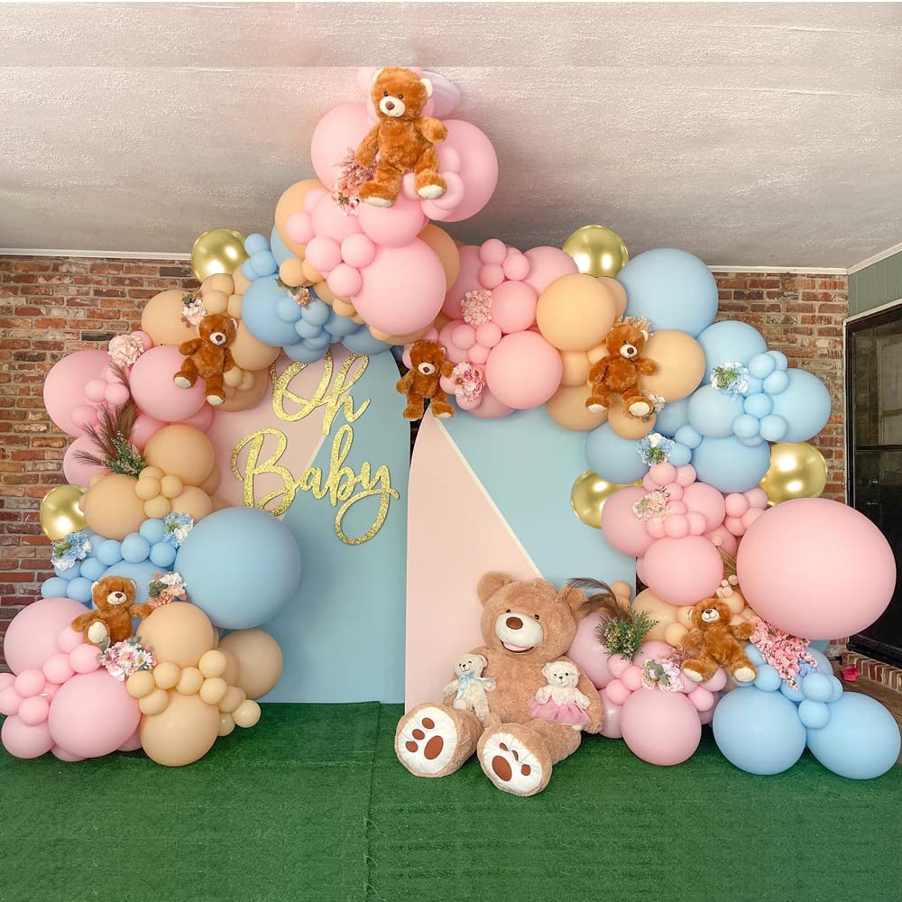 Gender Reveal Balloon Arch Kit - Pink & Blue Garland for Baby Shower, Birthday Party Decorations | Perfect for Boy or Girl Celebrations, Gender Announcement, Nursery Reveal, and Pastel-Themed Events