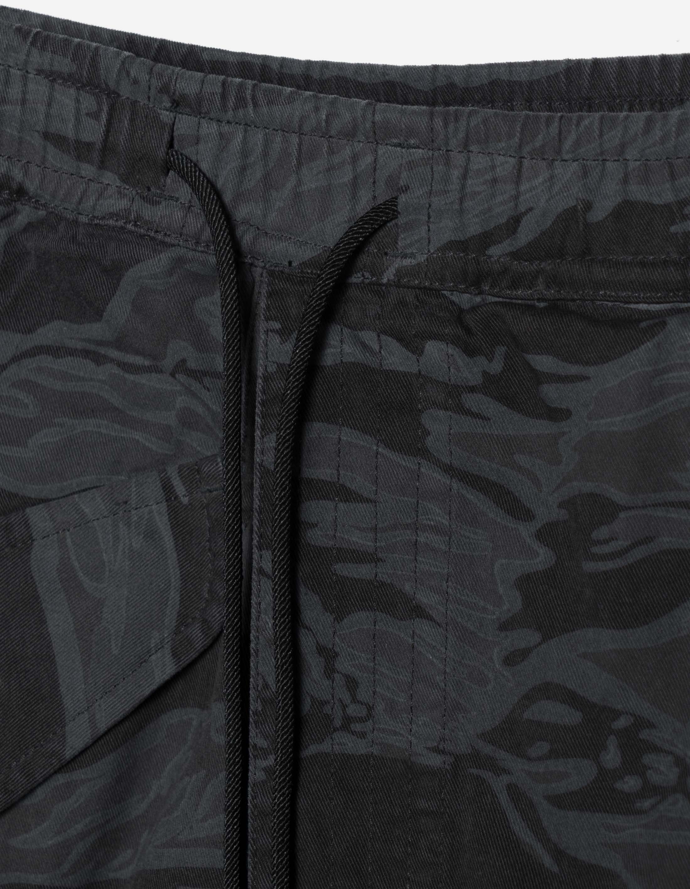 6110 Camo Asym Hakama Track Pants - Subdued Night Camouflage Joggers for Men | Perfect for Outdoor Workouts, Martial Arts Training & Streetwear Fashion