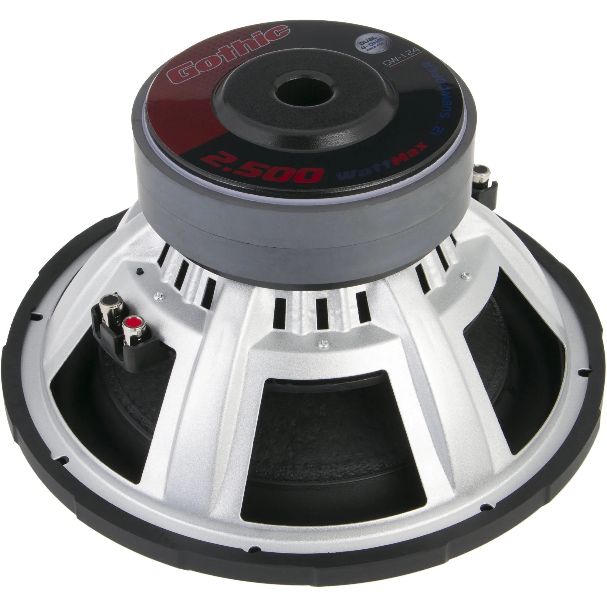 GW 124 | Gothic Series Premium 12-Inch Car Subwoofer - 2500W Max Power, Composite Fiber Rigid Cone for Deep Bass - Perfect for Car Audio Systems & Home Theater Setups