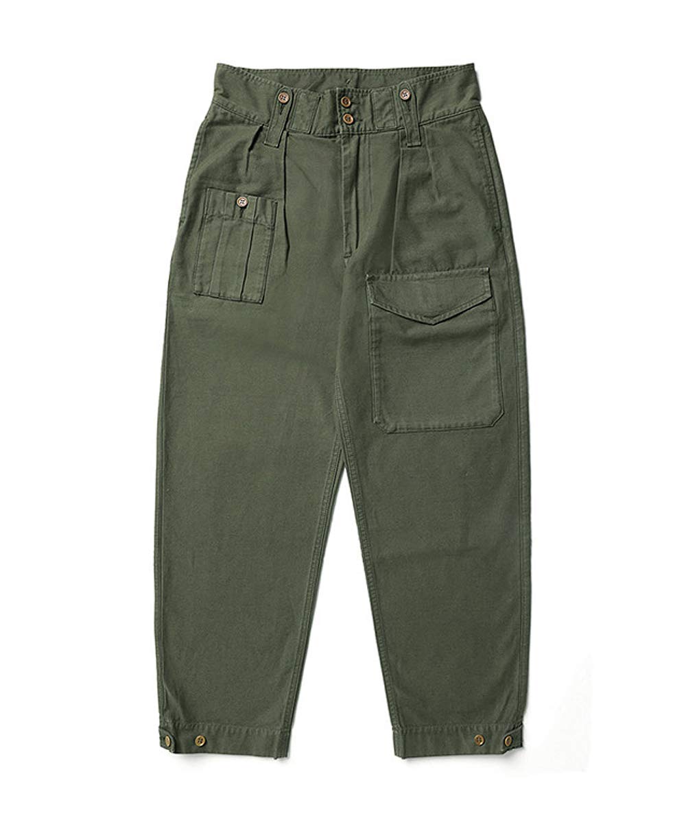 British Army Style High Rise Deck Trousers - Vintage Military Pants for Men | Perfect for Outdoor Adventures, Hiking & Casual Wear