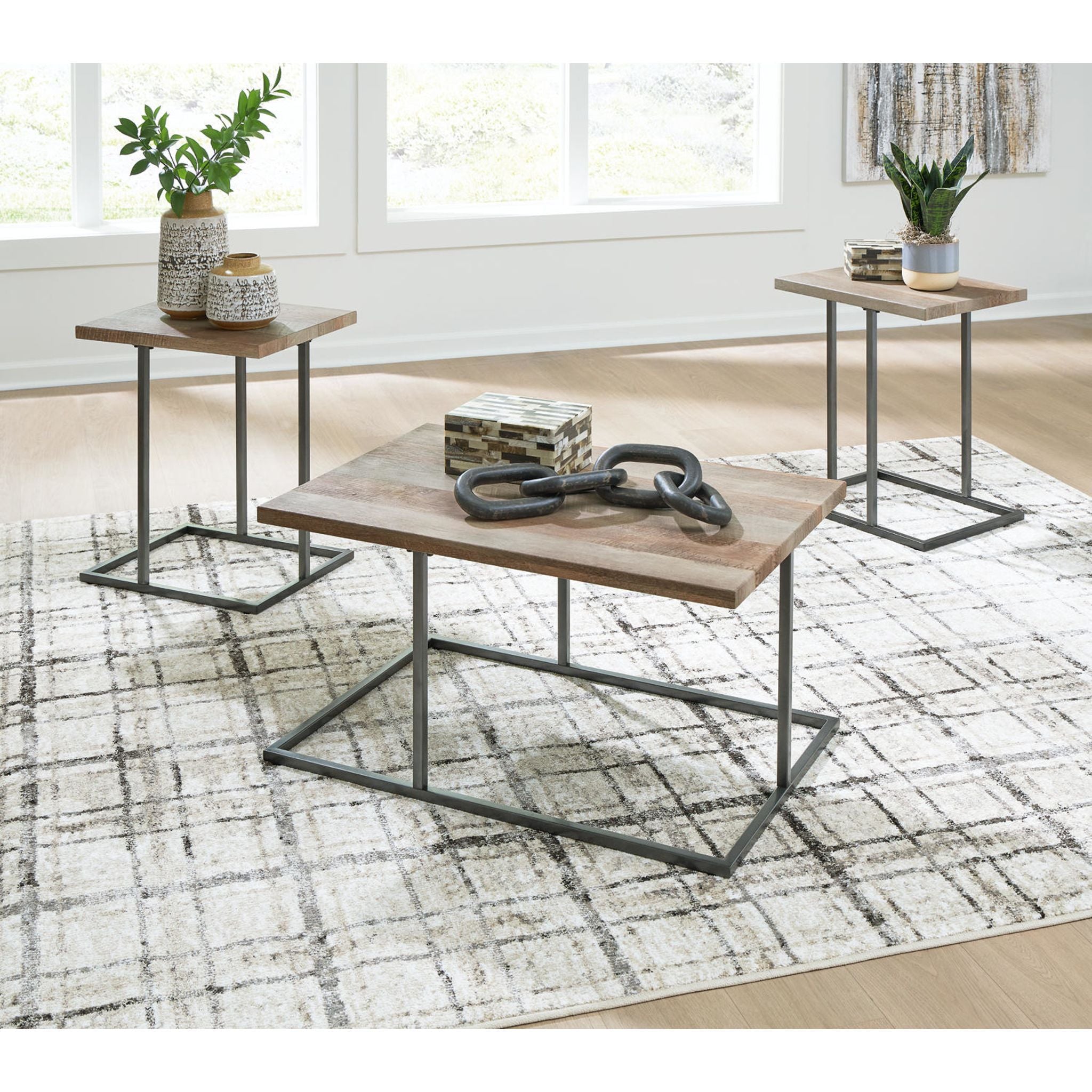 Albreane 3-Pack Folding Tables - Grayish Brown & Black - Perfect for Indoor/Outdoor Events, Parties, and Home Office Use