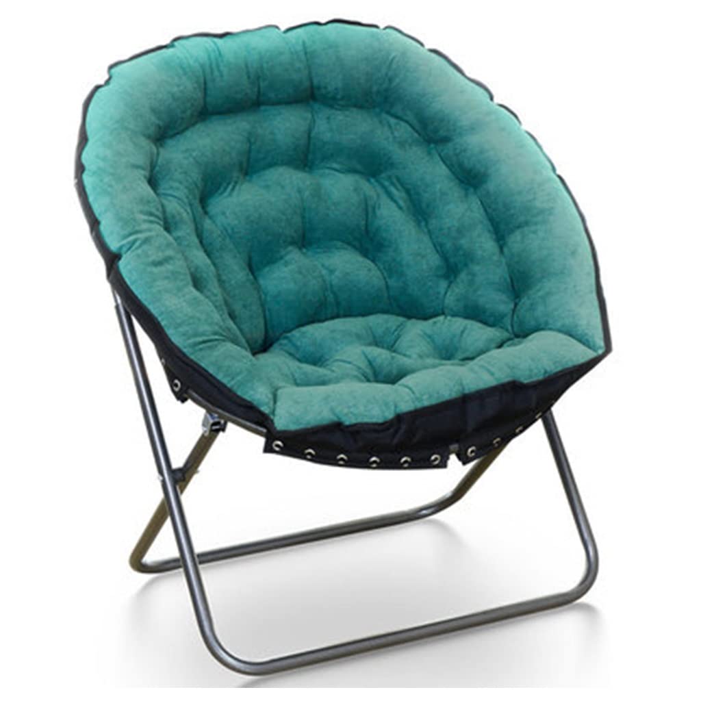 **Foldable Saucer Chair with Soft Cushion & Steel Frame - Portable Moon Lounge Chair for Adults & Kids - Modern Accent Chair for Bedroom, Living Room, or Dorm - Perfect Gift (Green)**    *(Ideal for Relaxing, Reading, or Lounging in Style!)*
