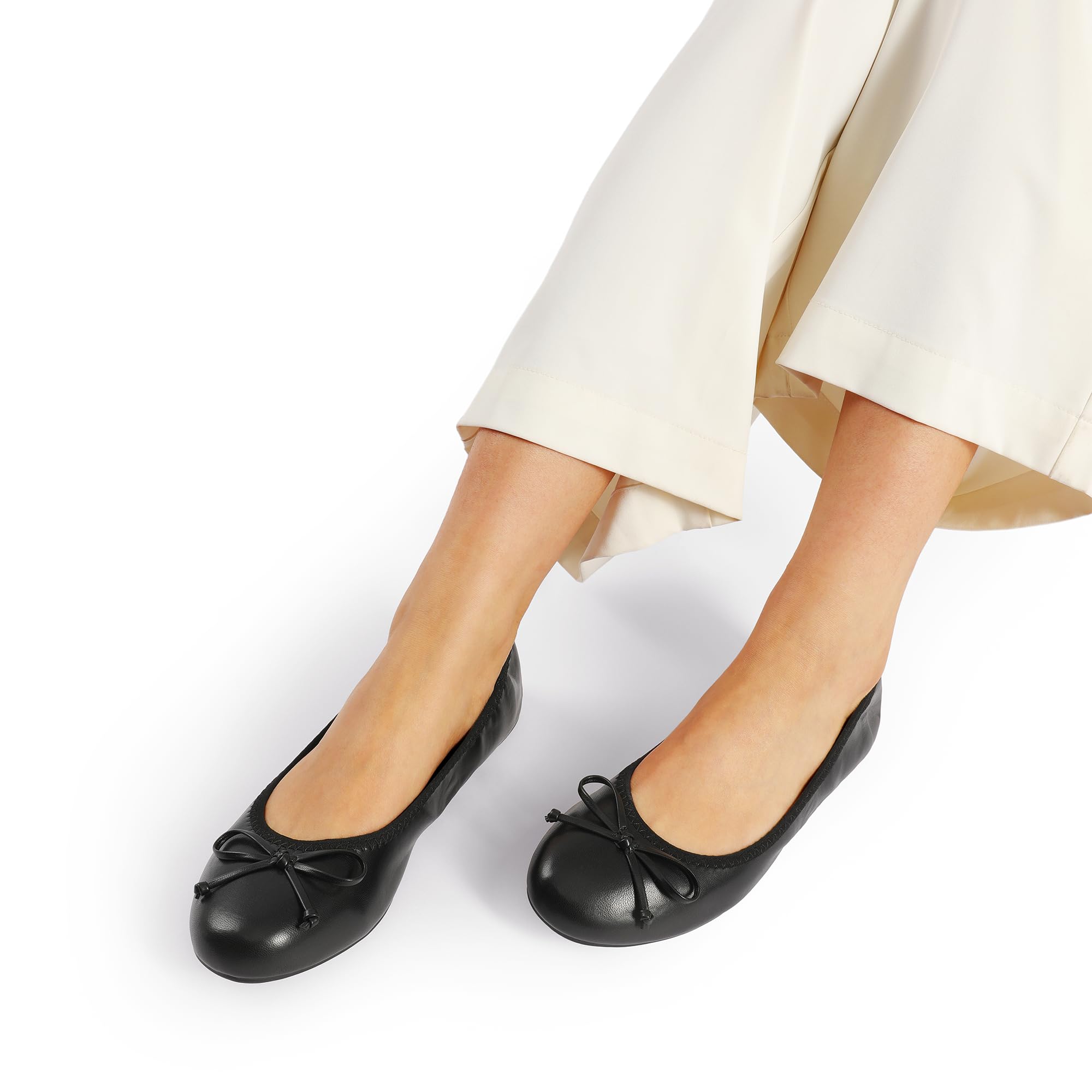 DREAM PAIRS Women's Foldable Ballet Flats - Comfortable Lightweight Slip-On Dress Shoes with Bowknot Round Toe | Perfect for Travel, Office & Casual Wear