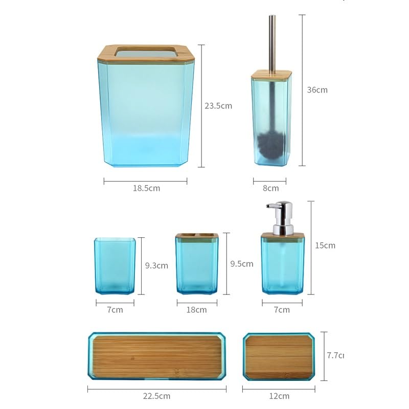 Premium Plastic Bathroom Kit Set - Toilet Brush & Trash Can for Modern Bathrooms | Essential Toiletries for Home & Hotel Use