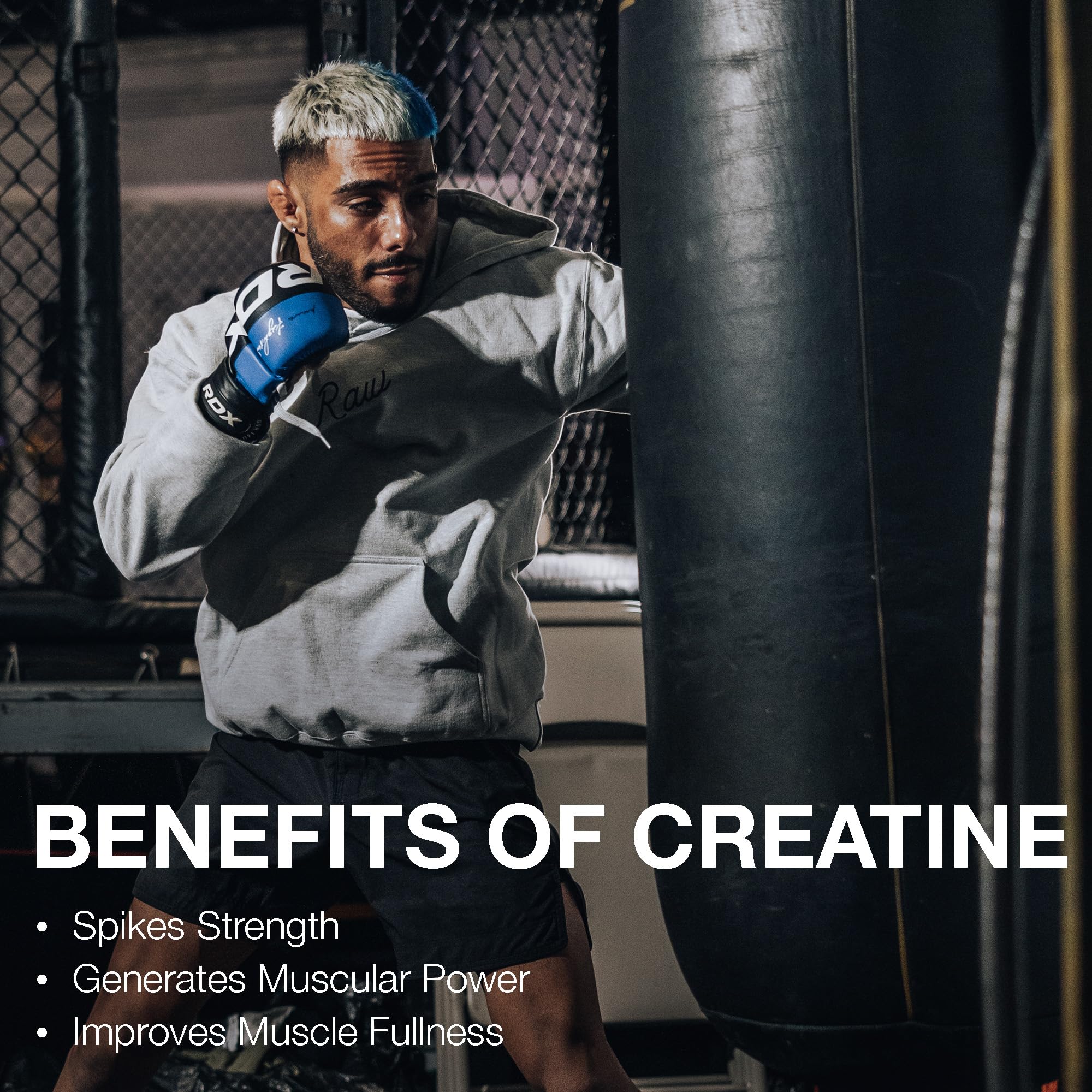 RAW Nutrition Creatine Monohydrate Powder - Unflavored Micronized Creatine Supplement (30 Servings) | Supports Muscle Growth, Strength & Workout Performance for Men & Women | Ideal for Pre/Post Workout & Athletic Training