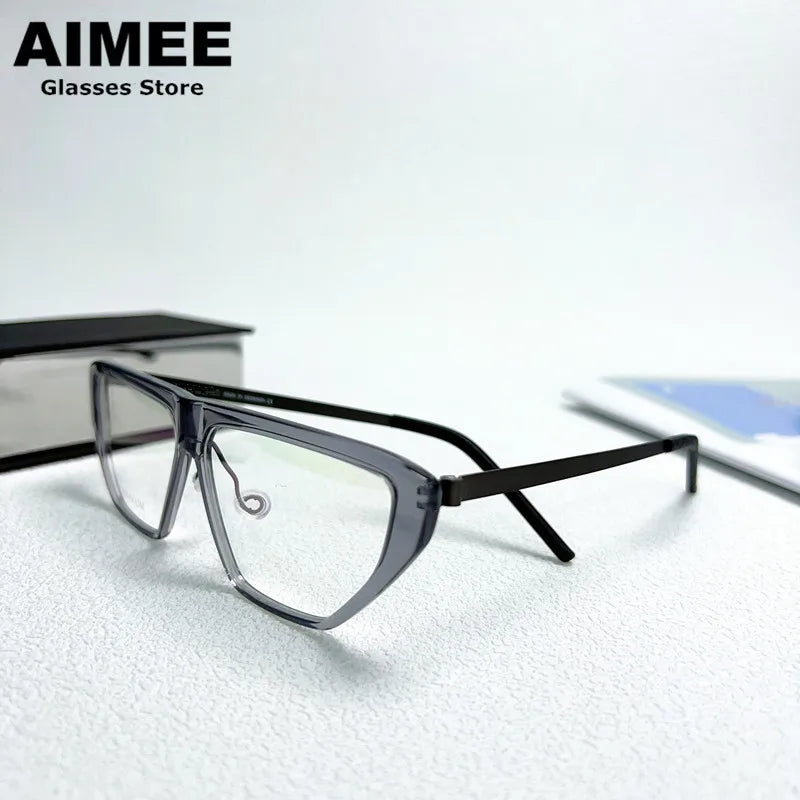 Aimee Unisex Full Rim Square Titanium Eyeglasses Frame - Lightweight Durable Eyewear for Men & Women - Perfect for Work, Reading & Fashion Accessories (Model 1181)