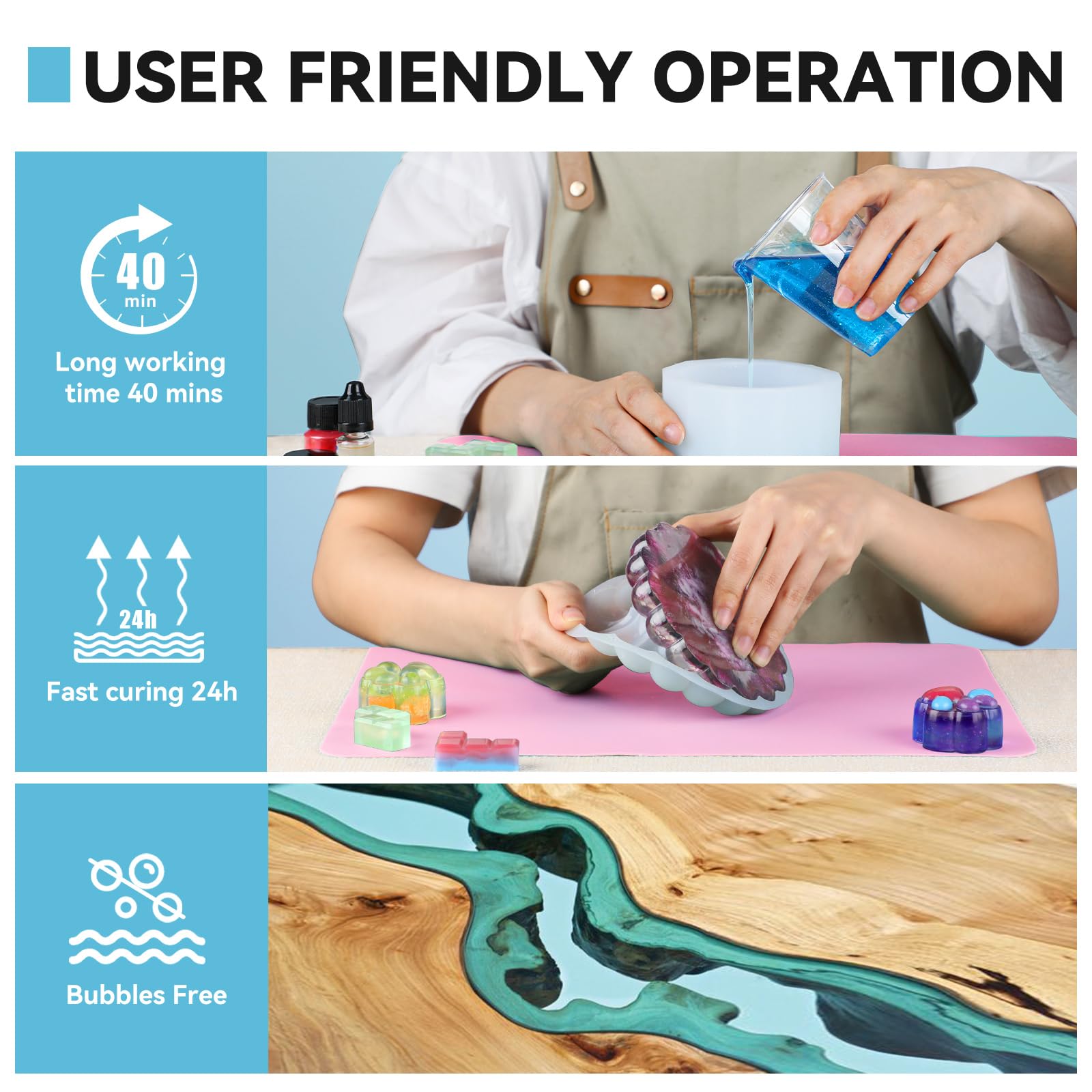 ISTOYO 16 OZ Crystal Clear Epoxy Resin Kit - Bubble-Free, Fast Curing for DIY Crafts, Jewelry Making, Wood Coating, Table Tops & Art Projects | Perfect for Home Decor, Resin Art, and Creative DIY Gifts