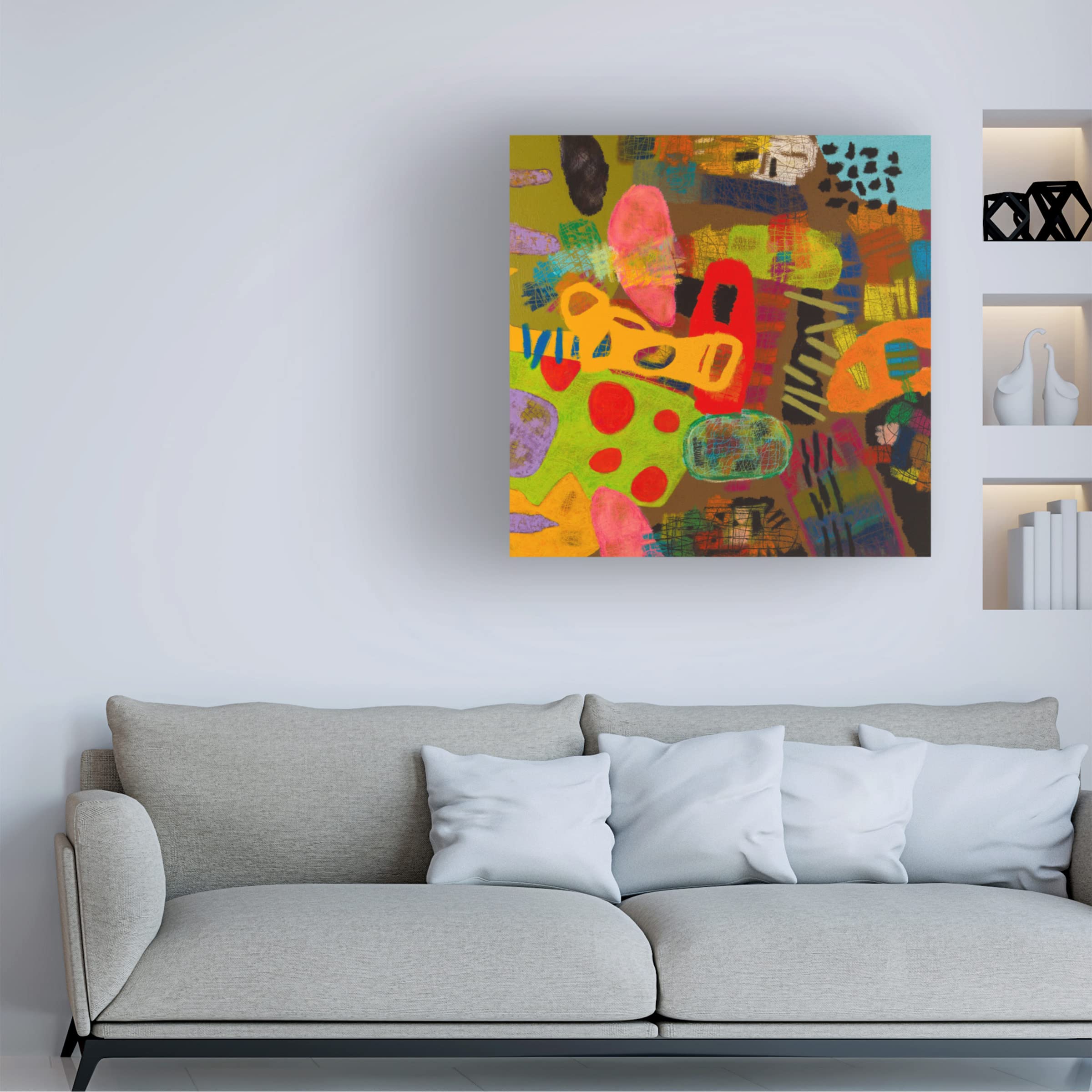 Conversations In The Abstract 19' Canvas Wall Art Print by Downs - Modern Abstract Painting for Living Room, Bedroom & Office Decor
