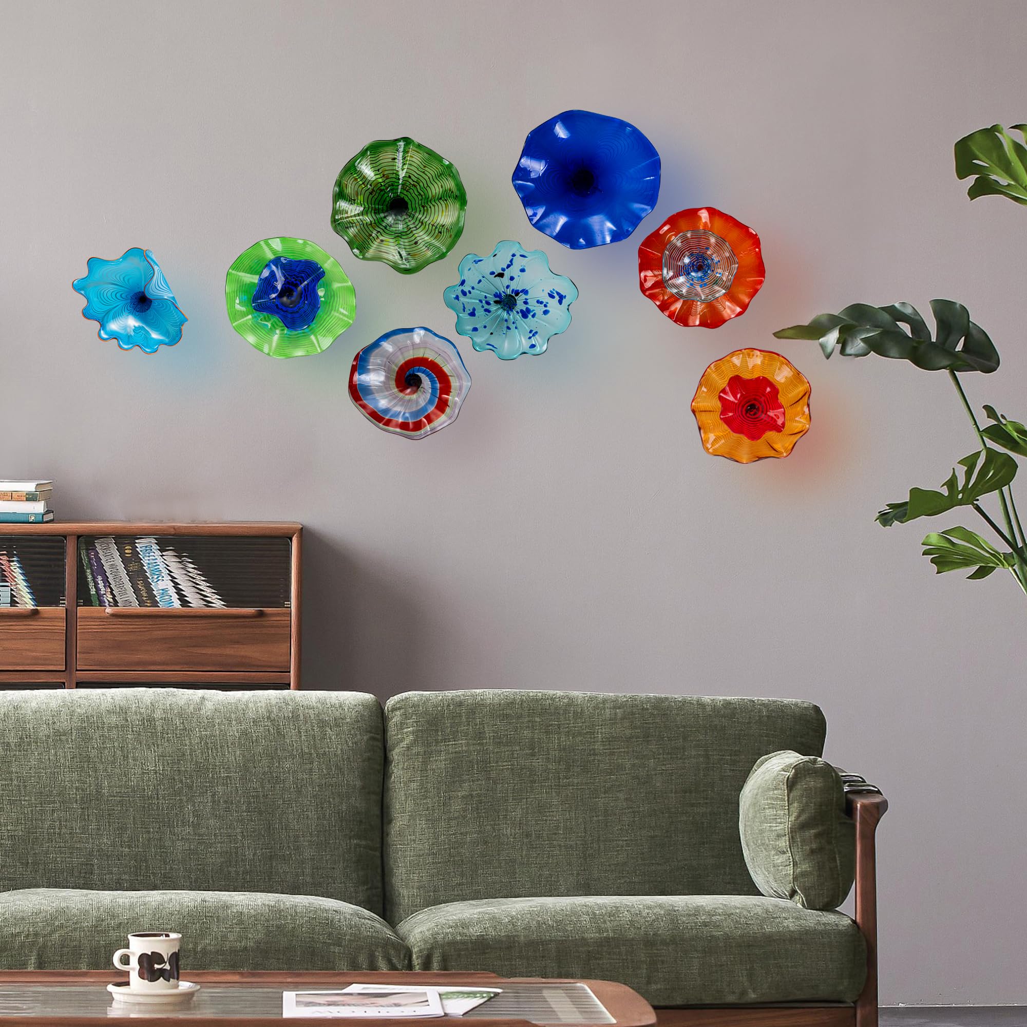 Handmade Murano-Style Glass Plate - Dark Blue Decorative Wall Art for Living Room, Dining Room & Bedroom | Elegant Home Decor & Gift Idea