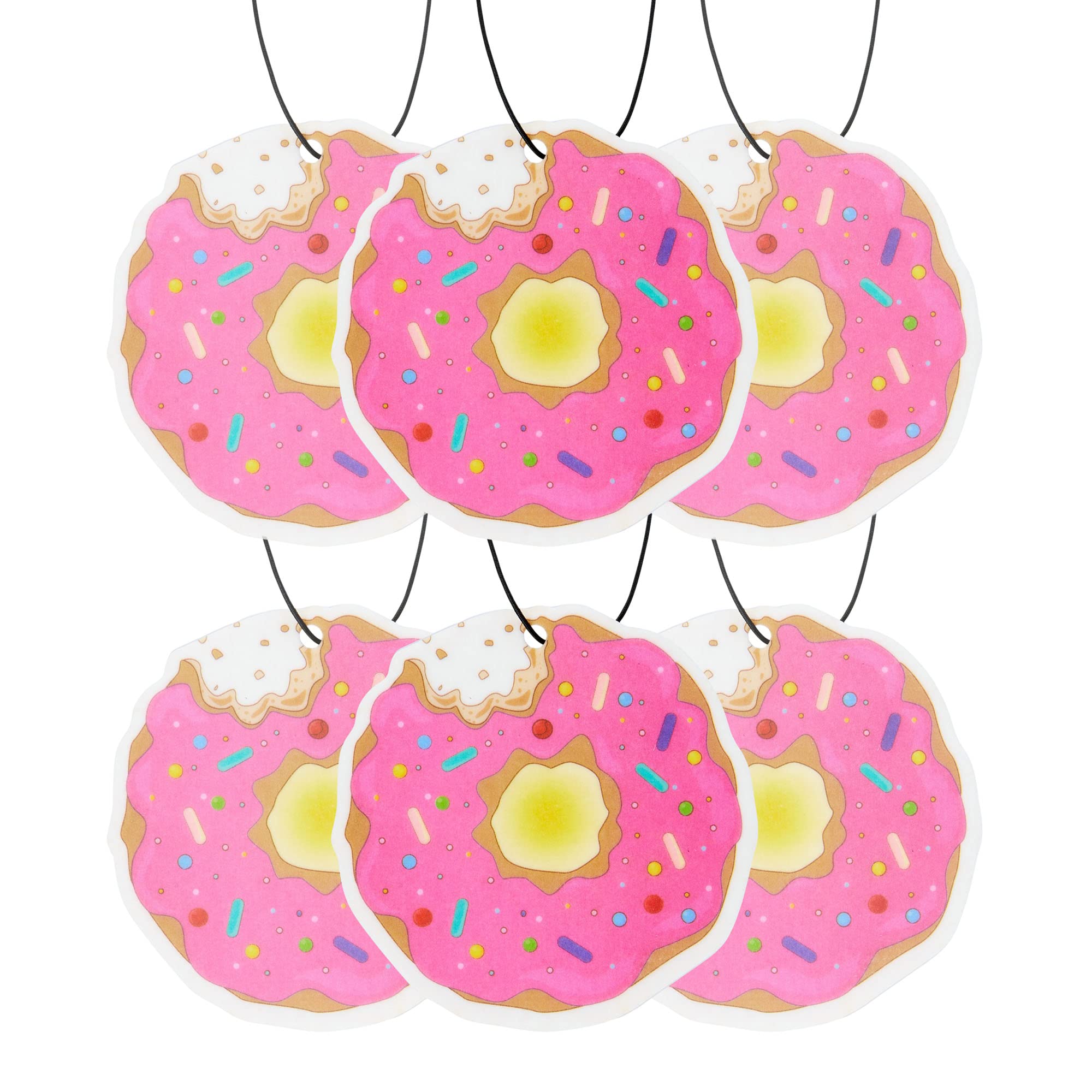 6 Pack Donut Car Air Freshener with Essential Oils - Long Lasting Scent for Vehicles, Home & Office by Fresh Fresheners | Perfect for Cars, Trucks, Closets & Small Spaces