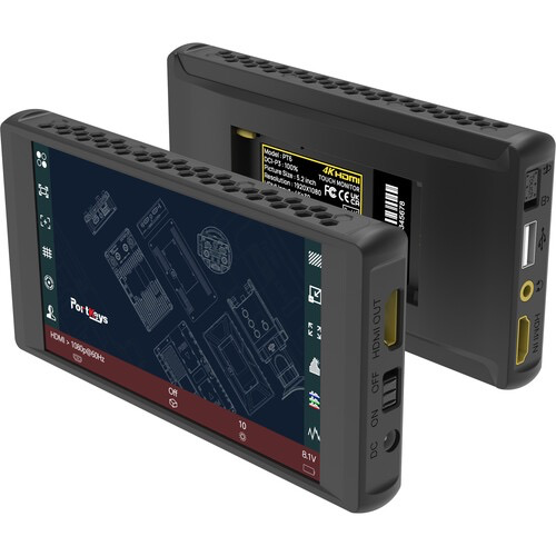 PORTKEYS PT6 5.2 Inch 4K HDMI Touch Screen Monitor for DSLR Cameras - Perfect for Photography, Videography & Film Production