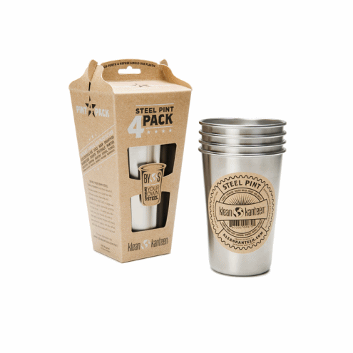 Klean Kanteen 10oz Stainless Steel Cups - Set of 4, BPA-Free, Durable & Insulated for Hot/Cold Drinks - Perfect for Camping, Travel, Office & Everyday Use