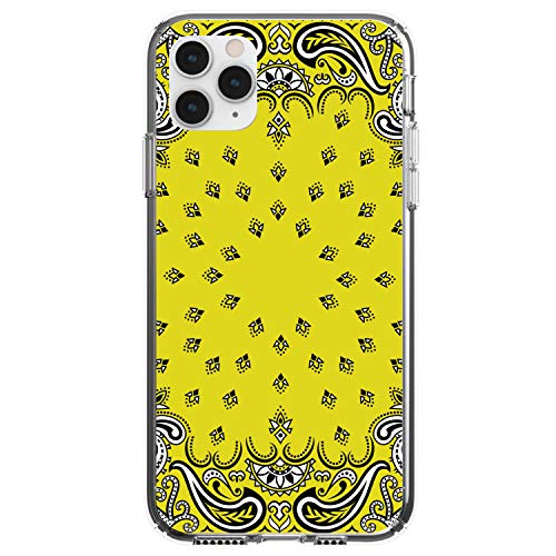 Bandana Print - Yellow, Black, White On Clear Case