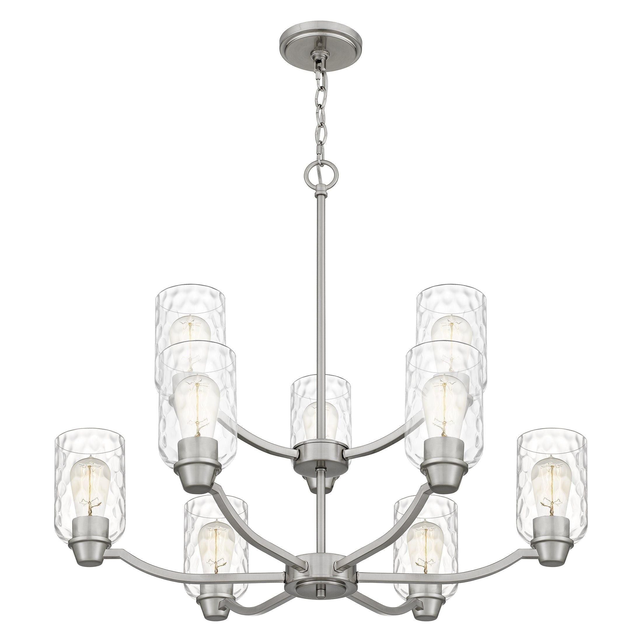 Elegant Acacia Wood Chandelier - Handcrafted Rustic Ceiling Light Fixture for Dining Room, Bedroom & Living Room Decor