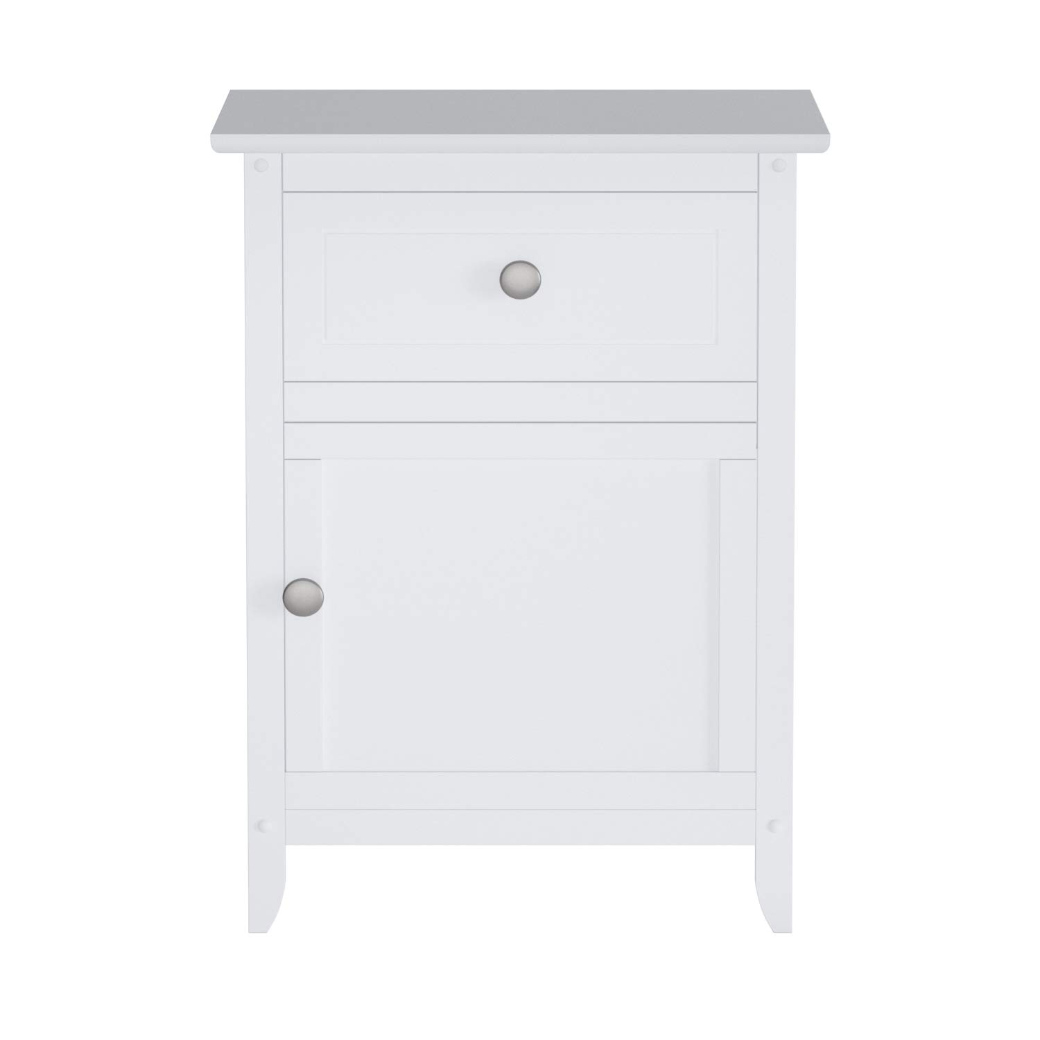 Winsome Wood White Nightstand with Drawer and Cabinet - Bedside Table with Storage for Bedroom, Living Room, Office | Compact Accent Table for Small Spaces
