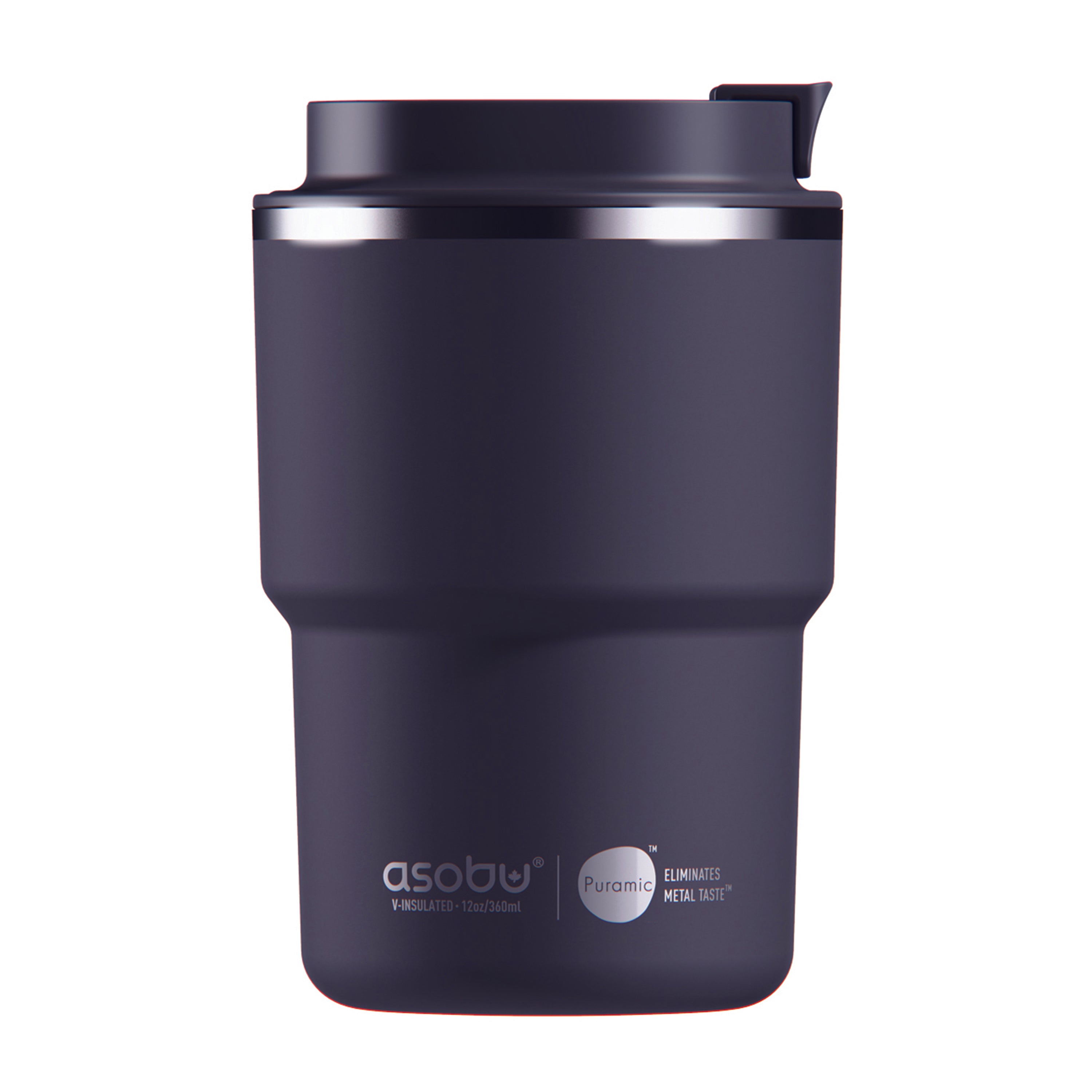 Asobu Black Ceramic Coffee Express Mug - Insulated Travel Cup for Hot & Cold Beverages, Perfect for Office, Commute, and Outdoor Adventures