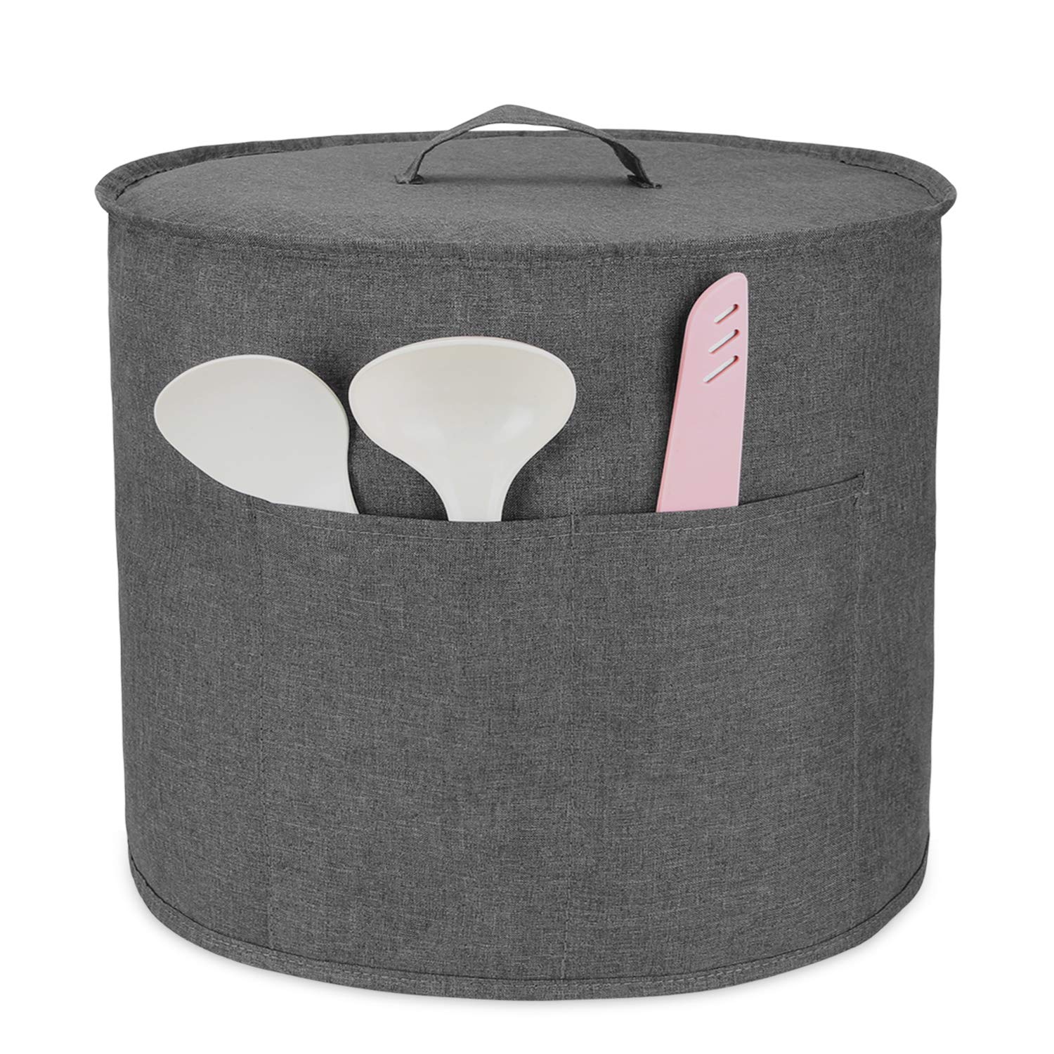 Luxja 8 Quart Instant Pot Dust Cover - Gray Cloth Cover with Storage Pockets for Instant Pot & Accessories | Perfect for Kitchen Storage & Countertop Protection