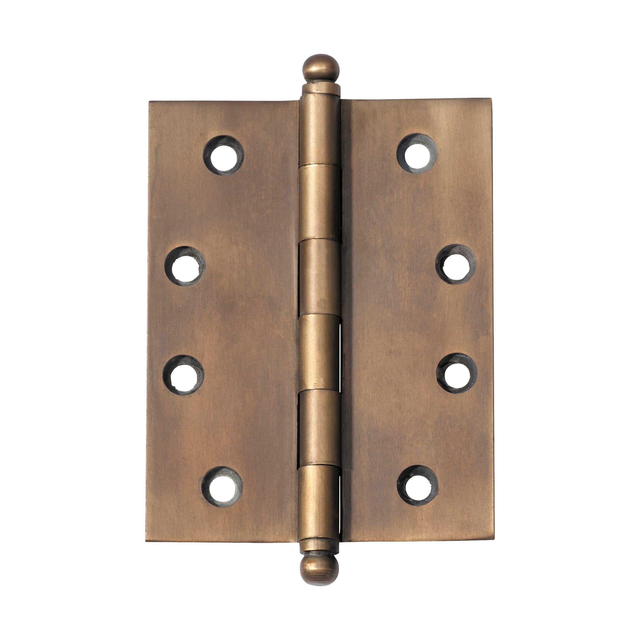 Antique Brass Hinge Loose Pin 100mm x 75mm (H100xW75) - Heavy Duty Cabinet & Furniture Hardware for Doors, Drawers, and DIY Projects