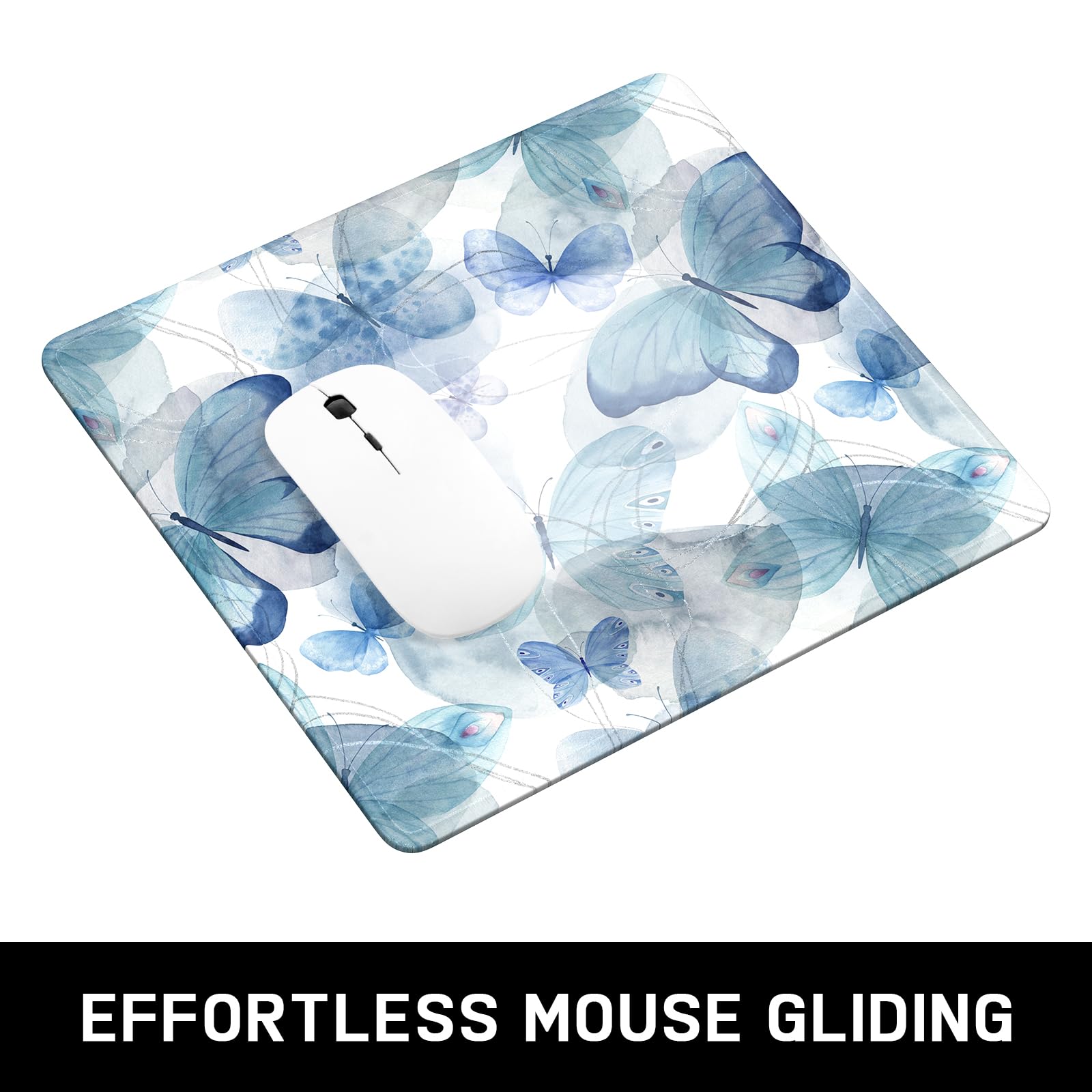 Minimalist Marble Mouse Pad - Non-Slip Rubber Gaming Mouse Mat with Stitched Edges for Office, Laptop, PC - 9