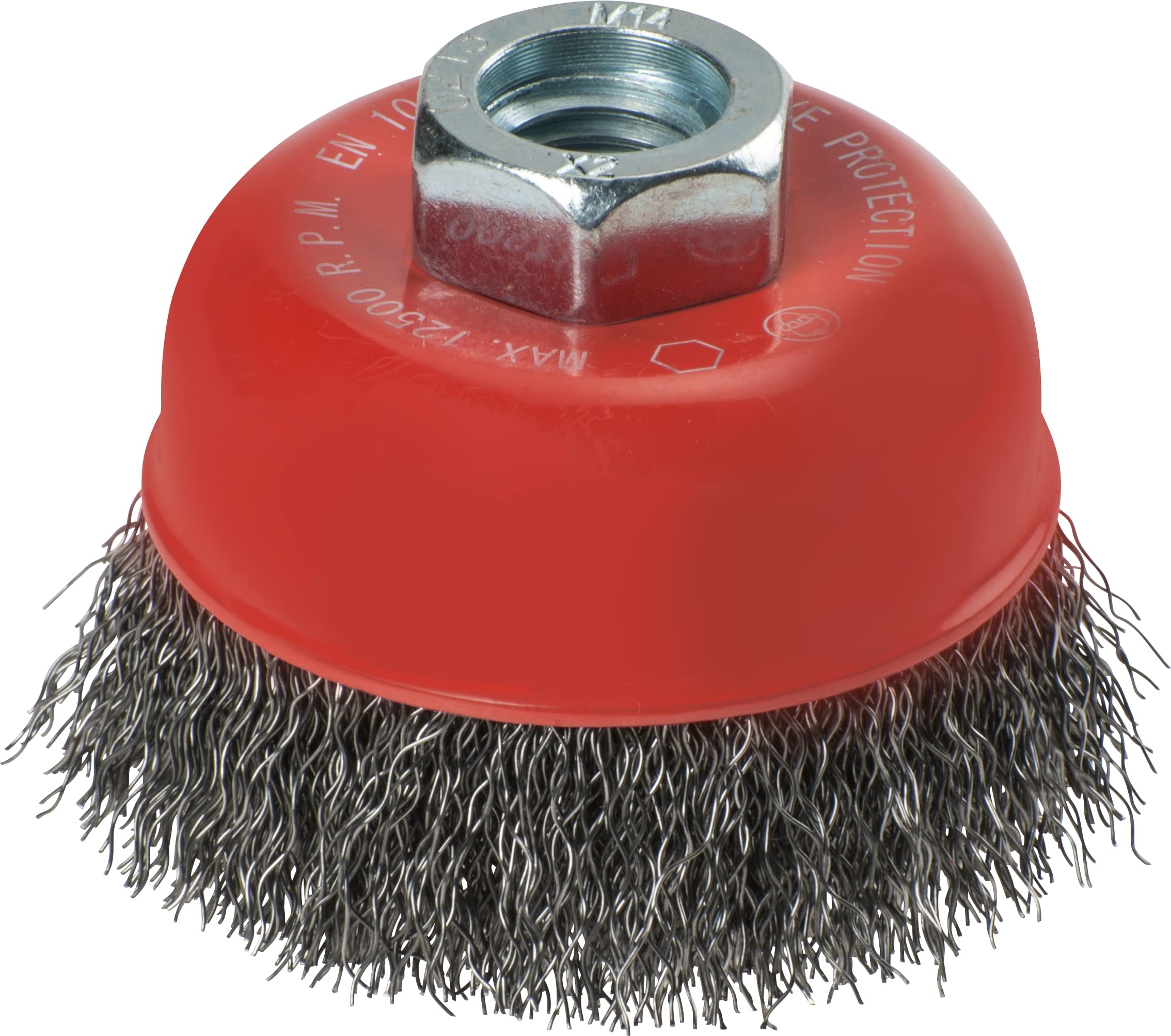 Angle Grinder Cup Brush 60mm with M14 Thread Mount | Wavy HSS Steel Wire for Metal & Stone Cleaning | Professional Deburring, Scuffing & Rust Removal Tool | Perfect for Welding Prep, Surface Restoration & DIY Projects