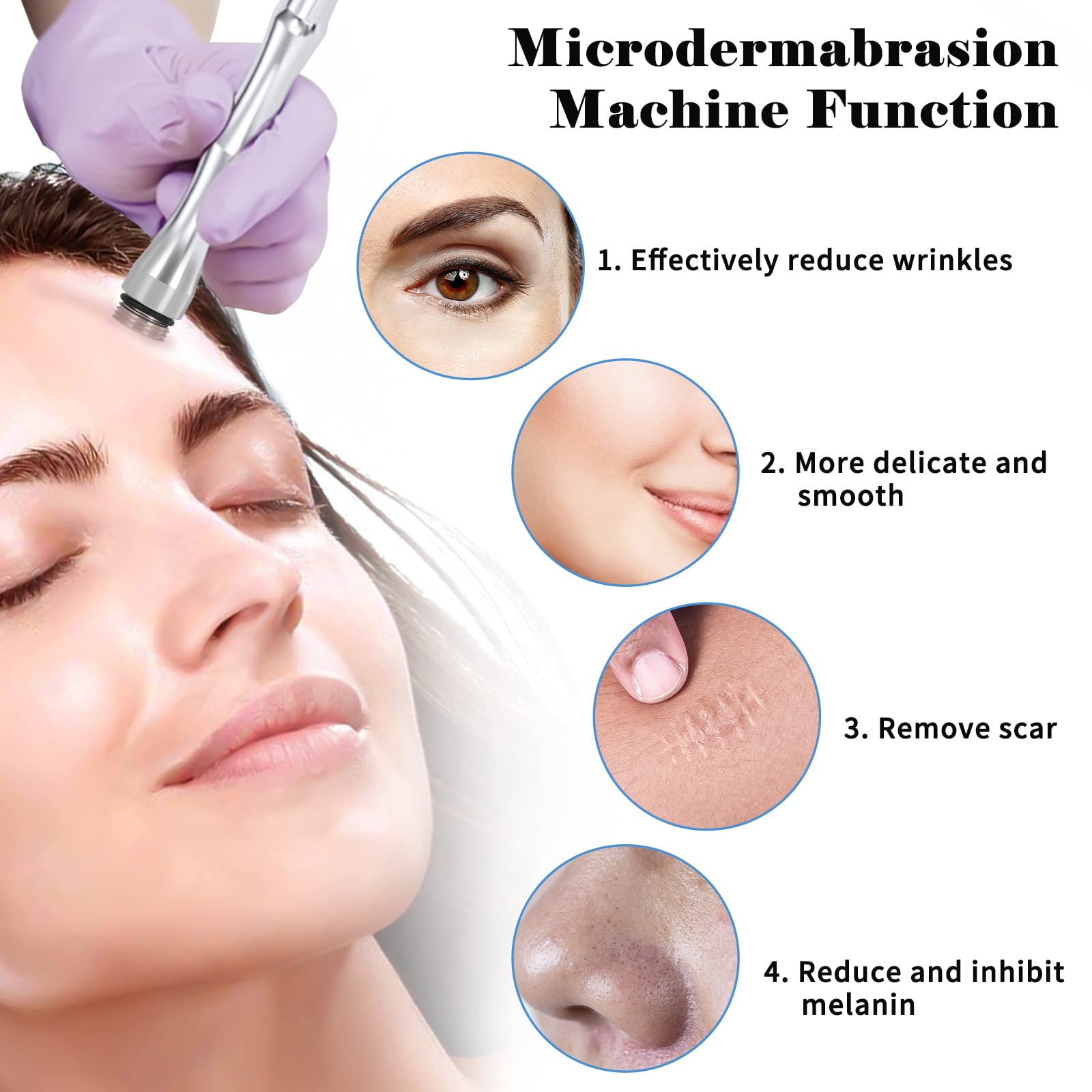 Professional Microdermabrasion Machine with Spray Gun - MCWDOIT Home Facial Skin Care Beauty Device (0-68cmHg Suction Power) for Acne Treatment & Anti-Aging | Perfect for Home Salon & Spa Treatments