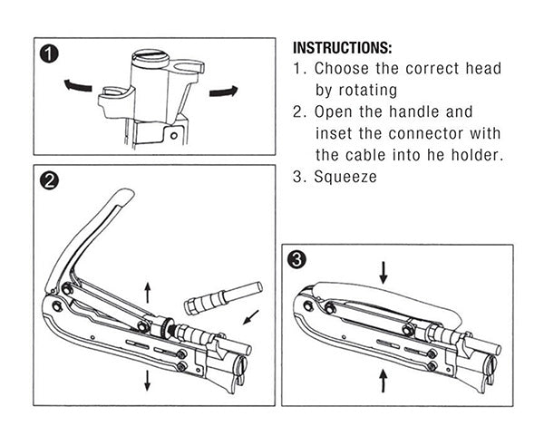High-Quality Compression Tool for Fixed CG Long Style F Connectors - Perfect for Cable TV, Satellite, and Internet Installations