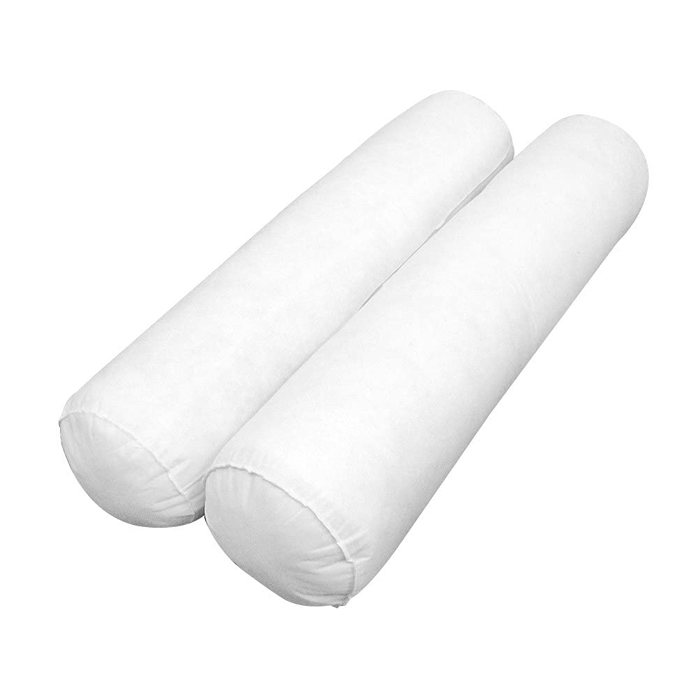 Full Size Bolster Pillow Cushion with Polyester Fiberfill - Support Pillow for Back, Neck & Legs - Perfect for Bed, Sofa, Yoga & Meditation - Style 6 Insert ONLY