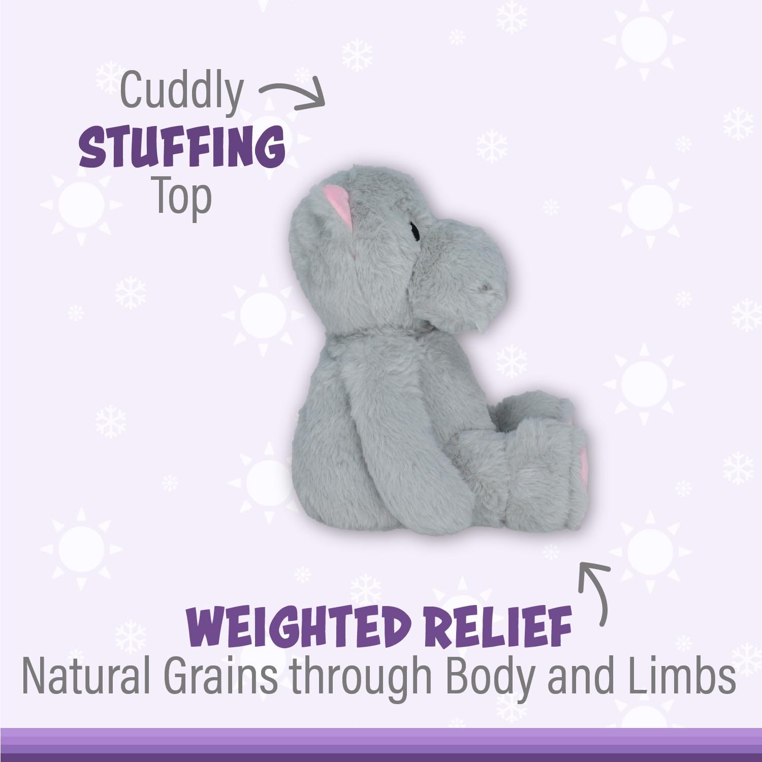 1i4 Group Warm Pals - Hippo - Lavender Scented Plush Stuffed Animal Toy | Microwaveable & Coolable for Bedtime Comfort | Perfect for Kids, Stress Relief & Home Decor