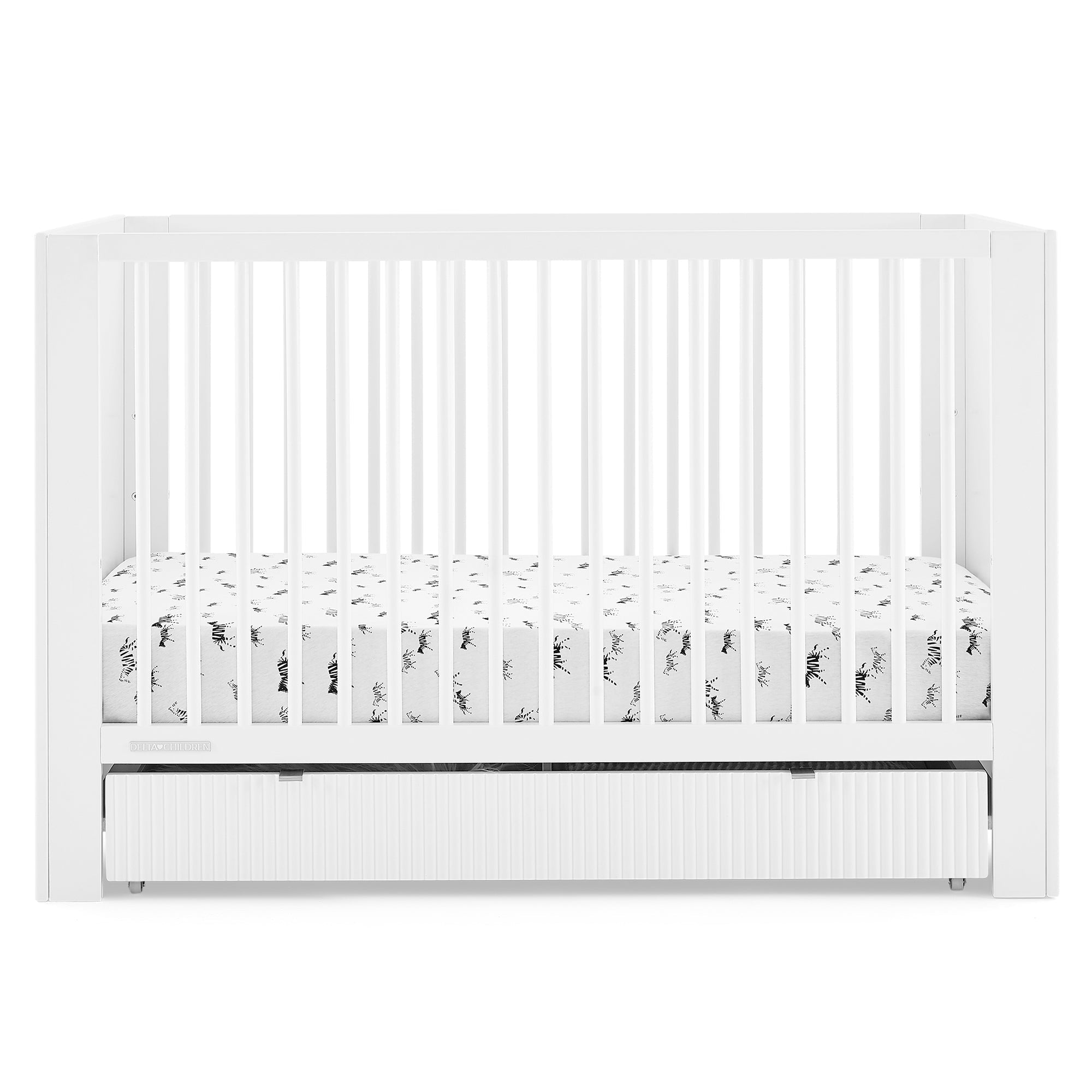 Cassie 4-in-1 Convertible Baby Crib with Storage Drawer - Nursery Furniture for Newborn to Toddler Bed | Perfect for Small Spaces & Modern Nurseries