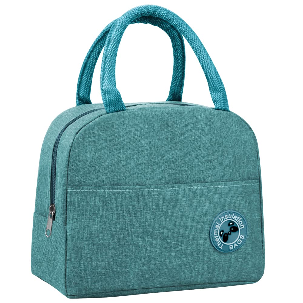 BLOCE Insulated Lunch Bag for Women - Small Freezable Tote Lunch Box, Waterproof & Leakproof Cooler Bag for Office, School, Picnic, Workout, Travel & Outdoor Activities (Cyan-Blue)