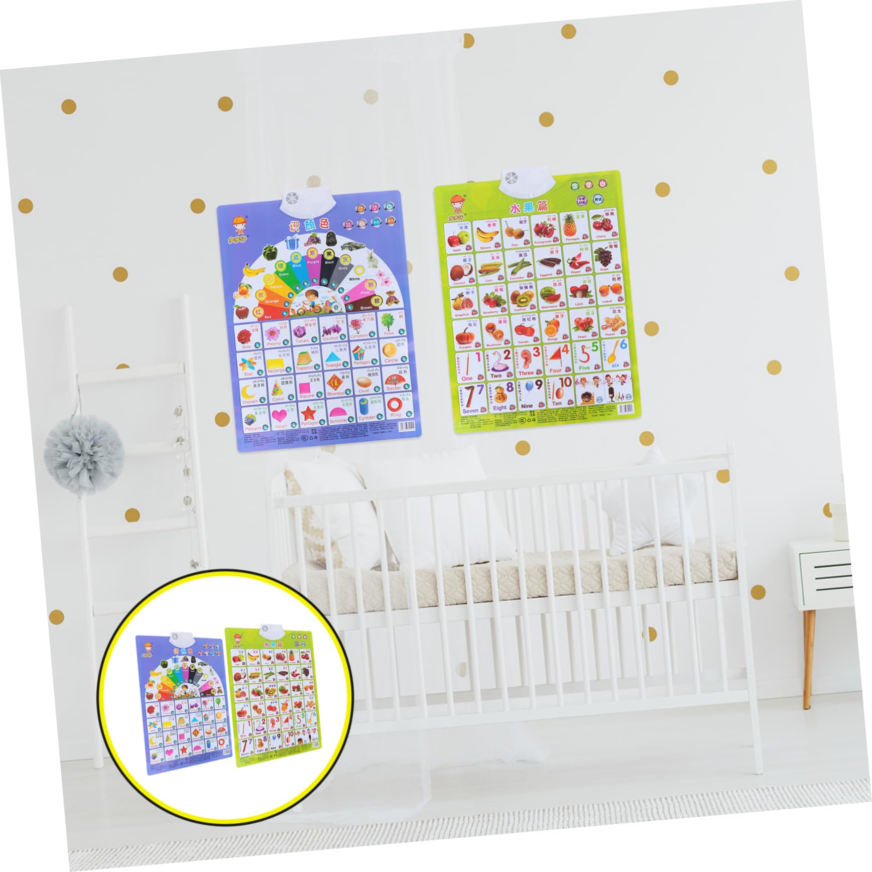 BCOATH 6-Piece Interactive Voice Hanging Picture Educational Toy for Kids - Early Learning Audio Board with Sound Effects | Perfect for Preschool Classroom & Home Learning Activities