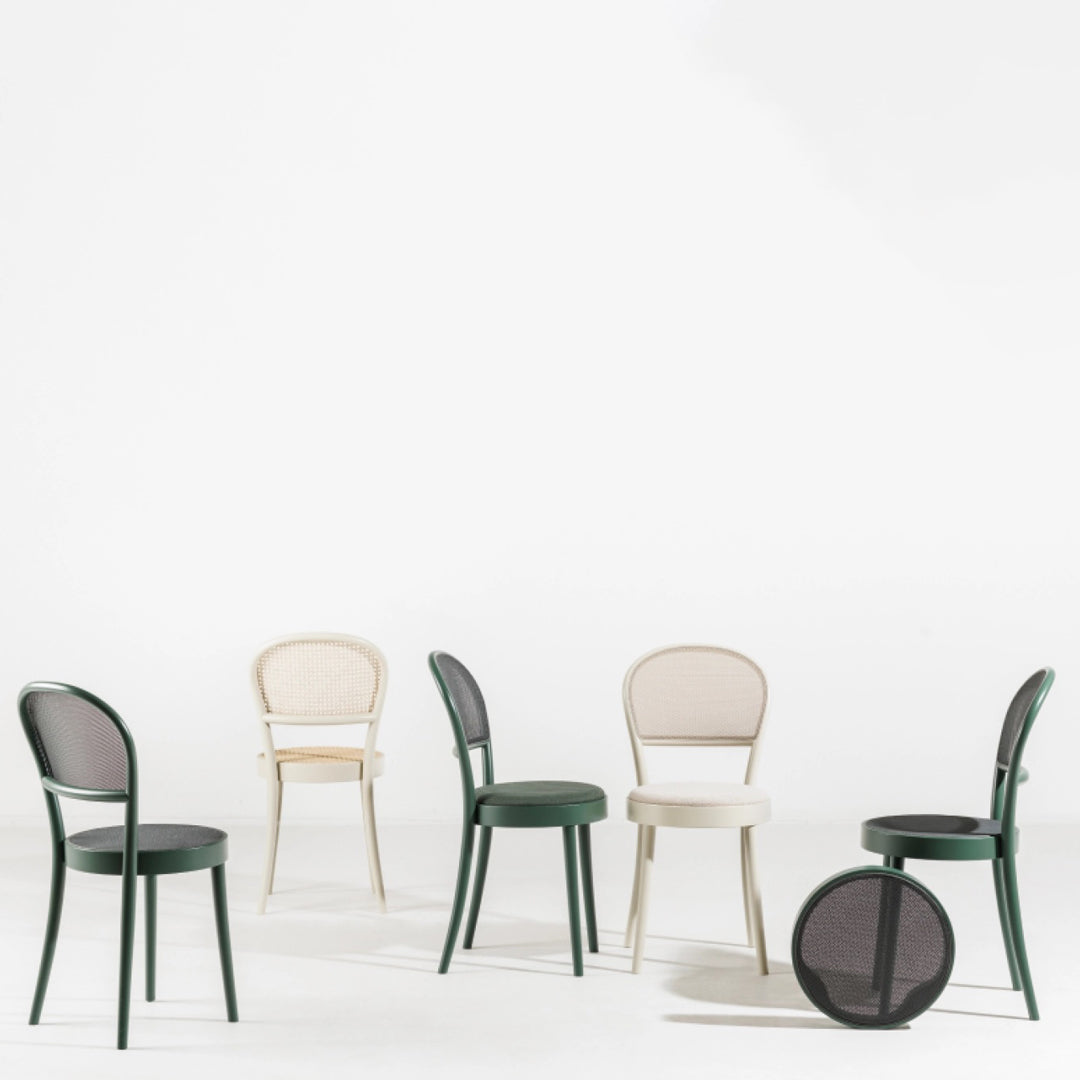 Stylish Cane Back & Seat Upholstered Chair with Beech Pigmented Frame - Perfect for Living Room, Dining Room & Office Decor