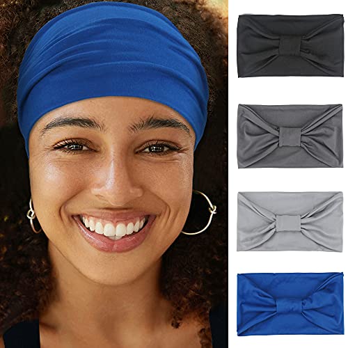 ABAMERICA Stretchy Wide Headbands for Women - Non Slip Workout Headbands, Yoga, Running & Sports Hair Accessories - Comfortable Elastic Hair Bands for Fitness, Gym & Active Lifestyle