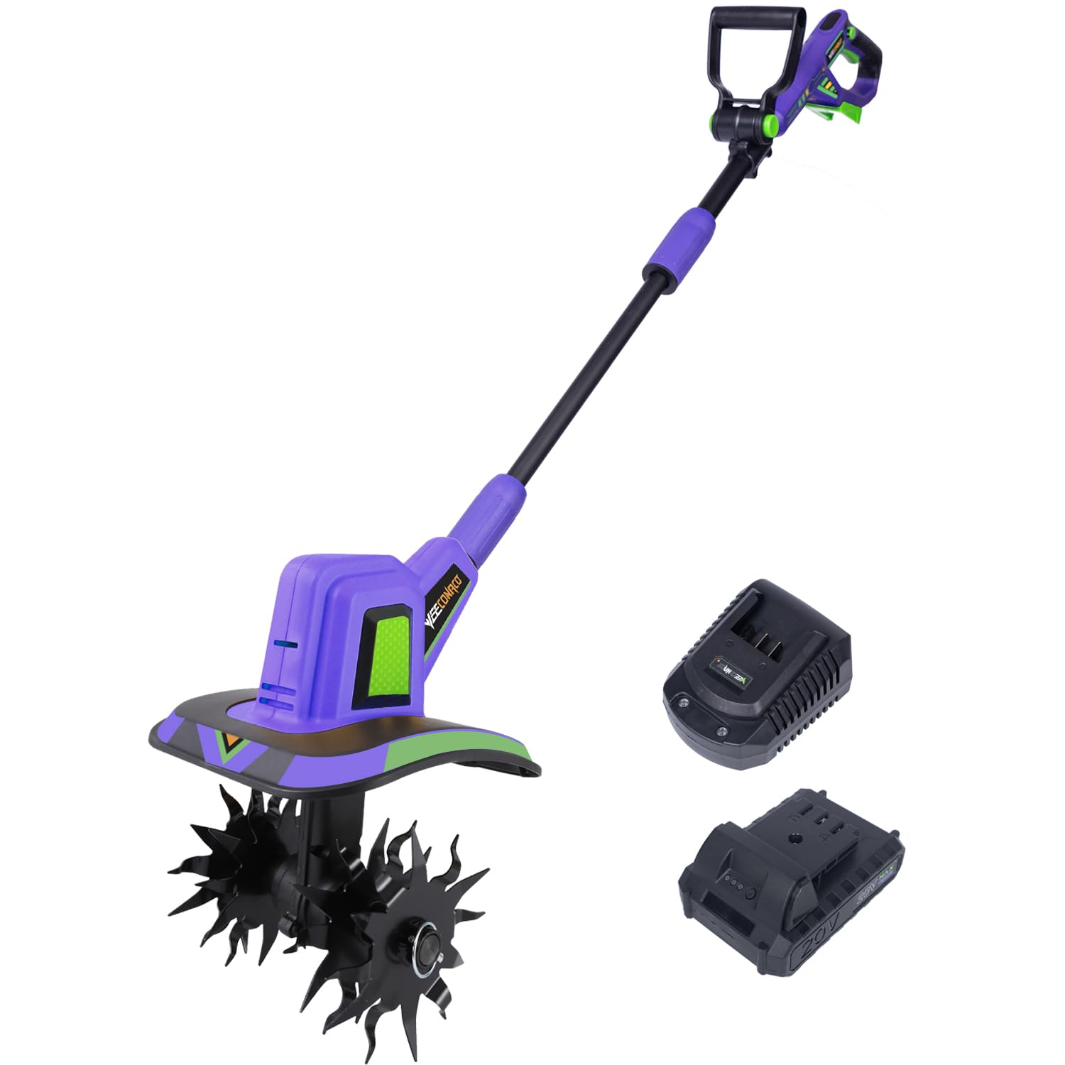 20V Cordless Garden Tiller Cultivator with 48 Steel Tines | 8.6