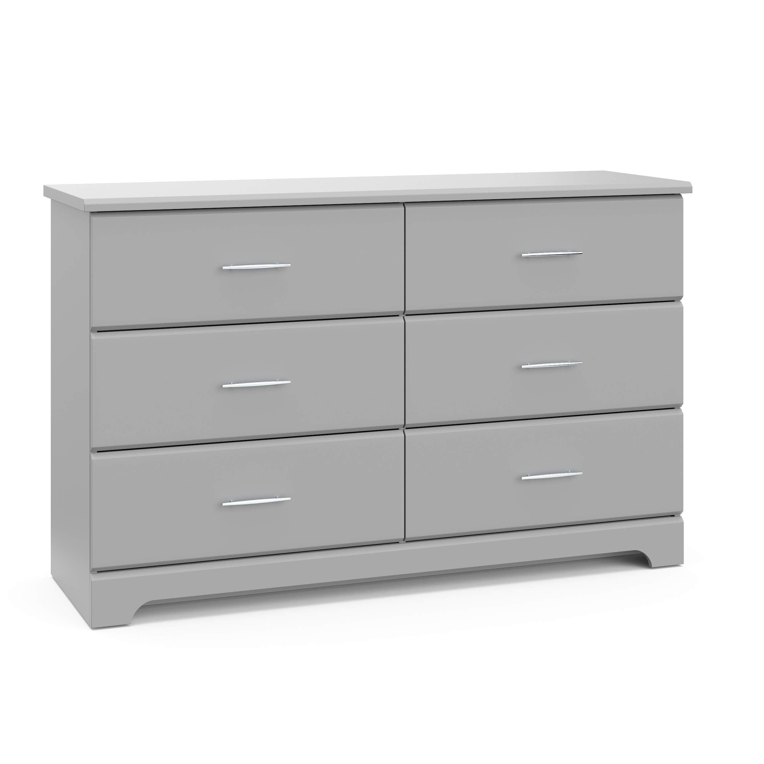 Storkcraft Brookside 6-Drawer Dresser in Pebble Gray - GREENGUARD Gold Certified Kids Dresser | Durable Nursery & Bedroom Storage Solution for Baby Essentials, Toys & Clothes | Perfect for Toddler Rooms & Modern Nursery Decor