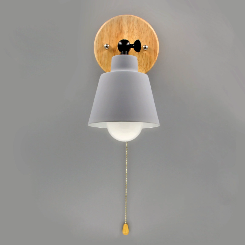Devon Wall Sconce with Pull Chain Switch - Vintage Industrial Wall Light Fixture for Bedroom, Living Room, and Hallway Lighting