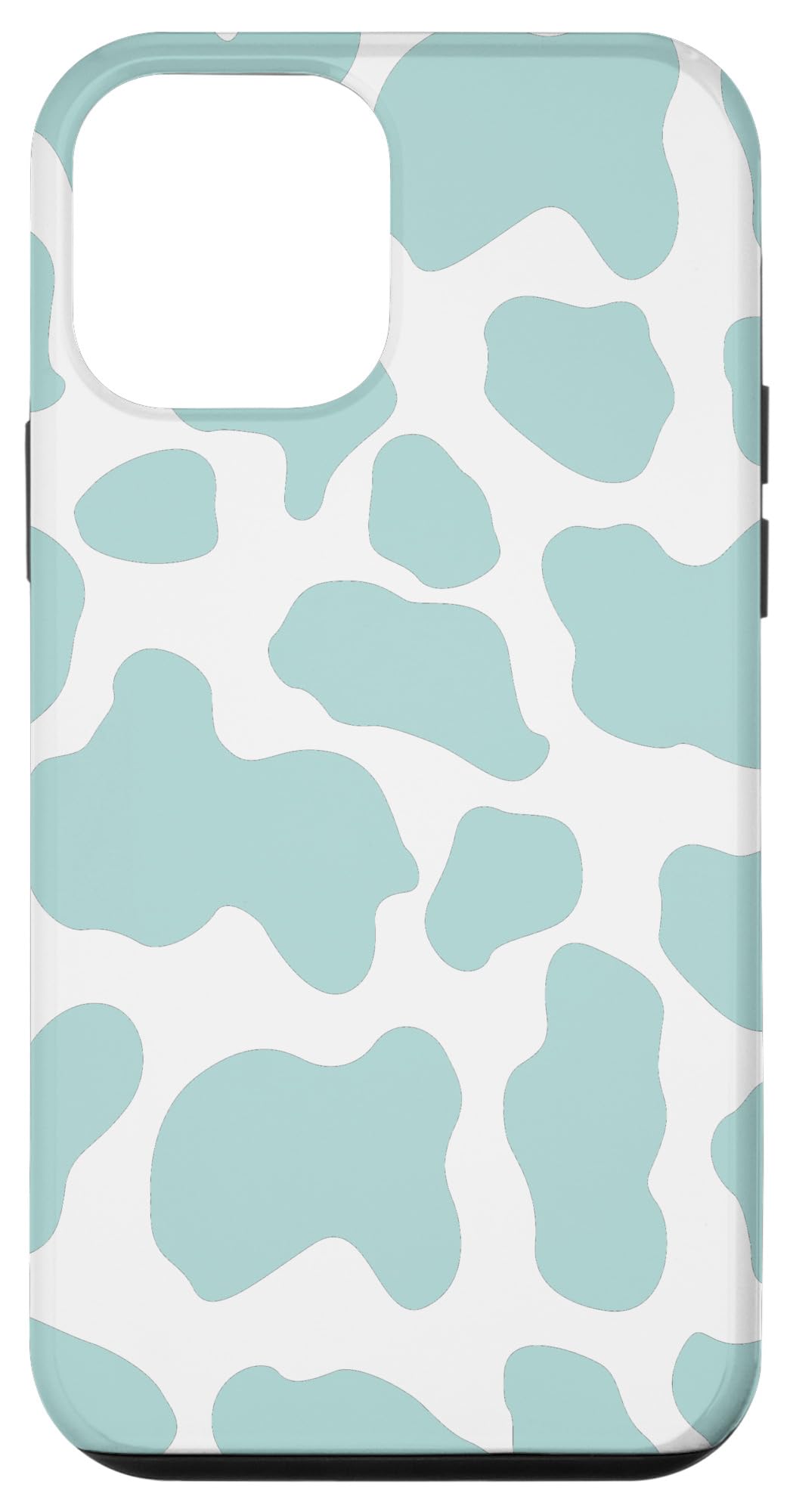 iPhone 12 Mini Case - Cute Teal Cow Print Animal Pattern Protective Cover | Perfect for Everyday Use, Work & Travel