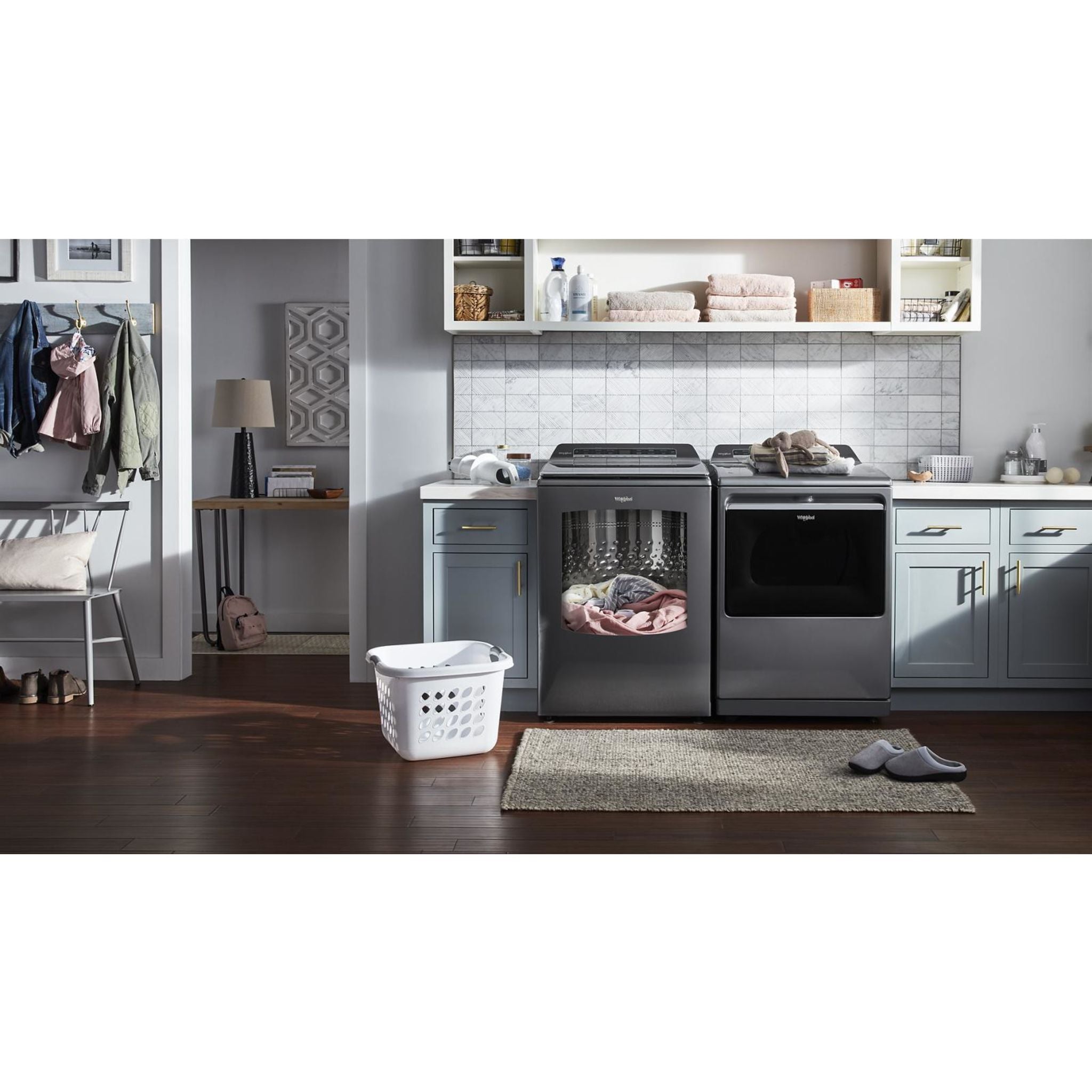 Whirlpool WGD8127LC 7.0 Cu. Ft. Smart Natural Gas Dryer in Chrome Shadow - Energy Efficient, Large Capacity for Family Laundry | Perfect for Homes, Apartments & Laundry Rooms