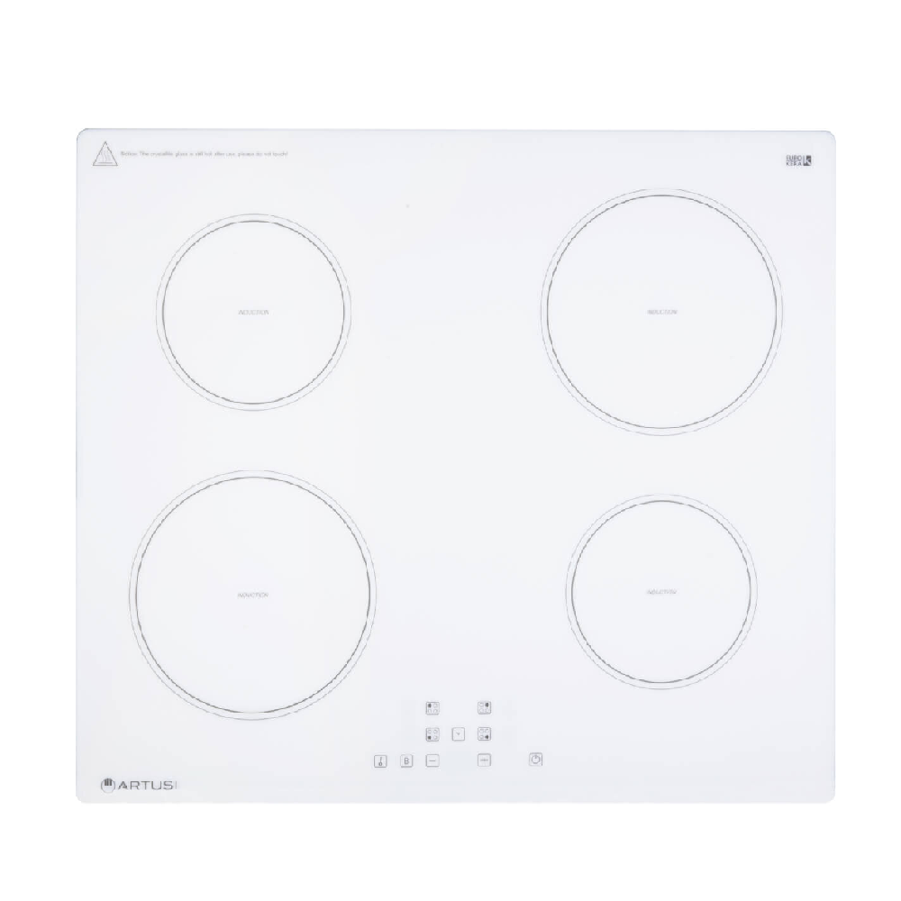 Artusi CAID6000W 60cm 4-Zone Induction Cooktop in White - Perfect for Modern Kitchens, Restaurants & Home Chefs
