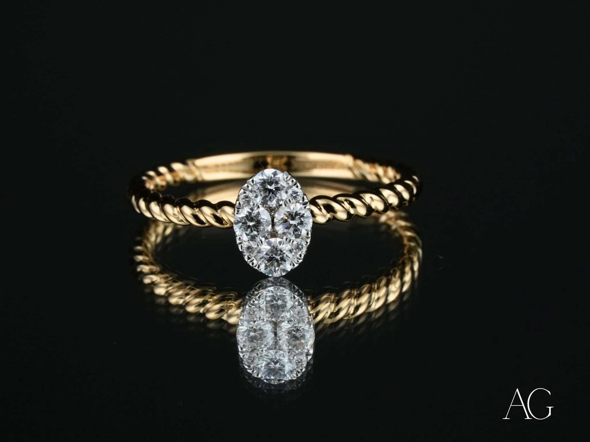 Twist of Brilliance Engagement Ring - Elegant Diamond Wedding Band for Women - Perfect for Proposals, Anniversaries & Special Occasions
