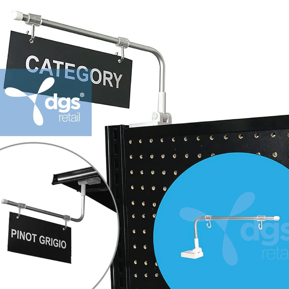 25 Pack Magnetic Base Adjustable Aisle Sign Holder for Retail Gondola Shelving - Hanging Sign Display for Stores, Supermarkets & Shopping Malls - Perfect for Promotions, Clearance Sales & Product Highlighting