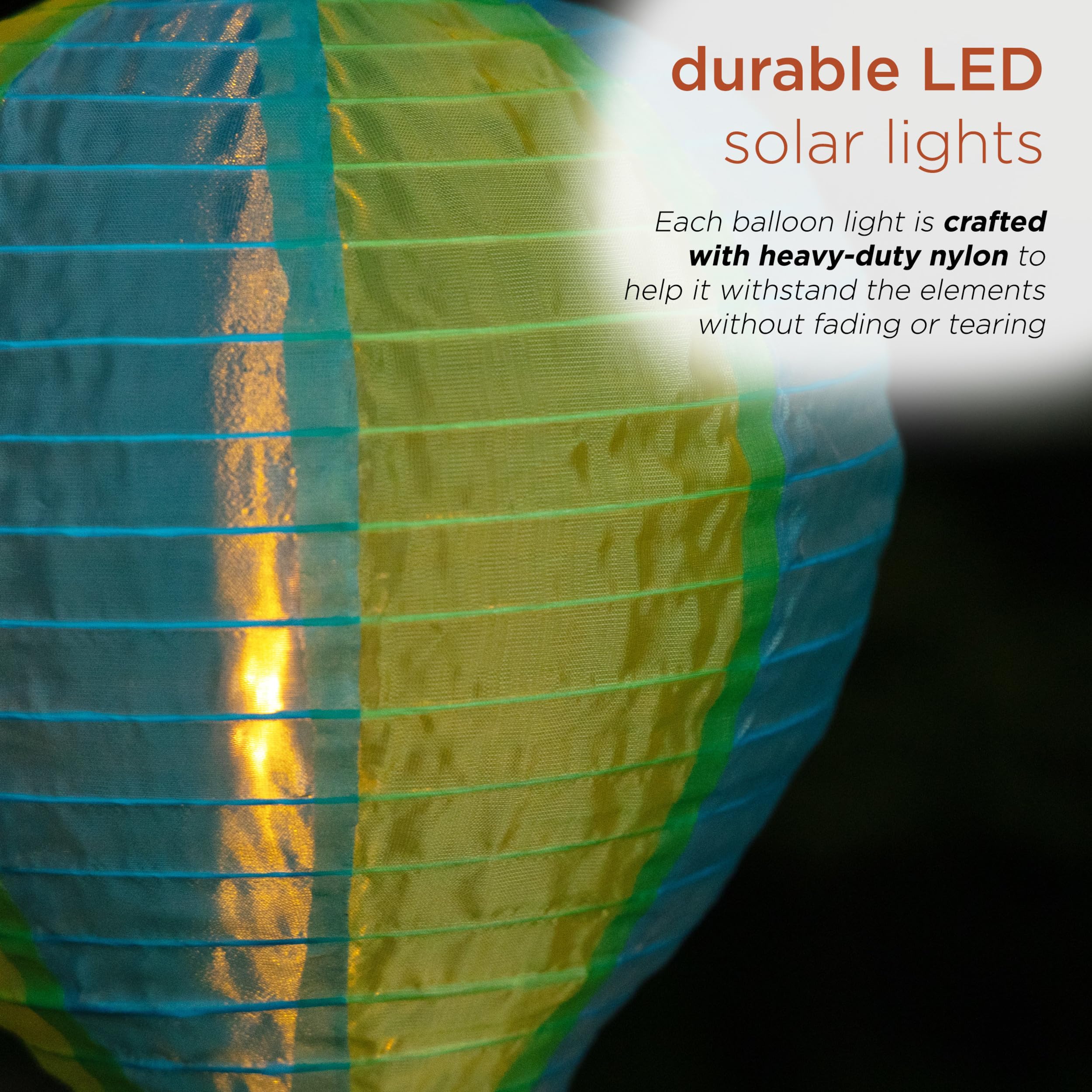 Alpine Corporation QLP1566SLR-GNBL Solar-Powered LED Hot Air Balloon Outdoor Decor - 13 Inch Green with Flame LED Lights for Garden, Patio, and Yard Decoration