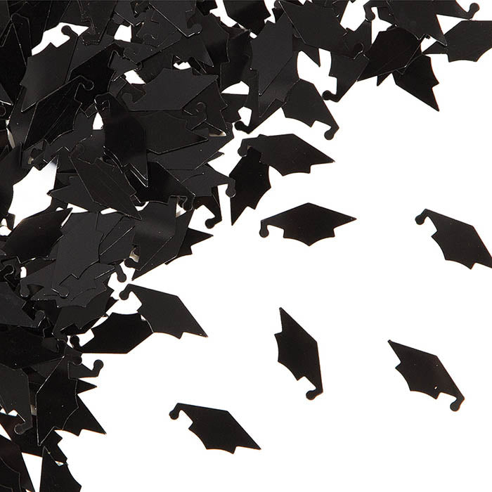 12-Piece Bulk Graduation Mortarboard Confetti - Black | Perfect for Graduation Parties, School Celebrations & Academic Events