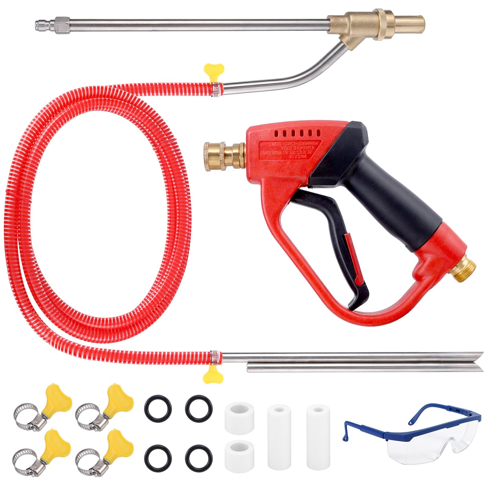 5000 PSI Pressure Washer Sand Blaster Kit with Gun & 4 Nozzles - 1/4'' Quick Connect Wet Abrasive Blasting Attachment for Concrete, Brick & Metal Cleaning
