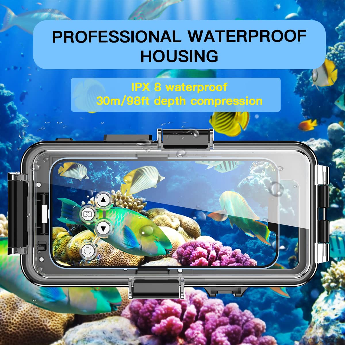 **AICase Waterproof Phone Case for iPhone 13/12/11/XR/X/8/7 – 30M Underwater Protection, Shockproof & Durable Cover – Ideal for Swimming, Snorkeling, Surfing, Beach, Pool & Outdoor Adventures – Perfect for Travel, Hiking, and Water Sports Enthusiasts**