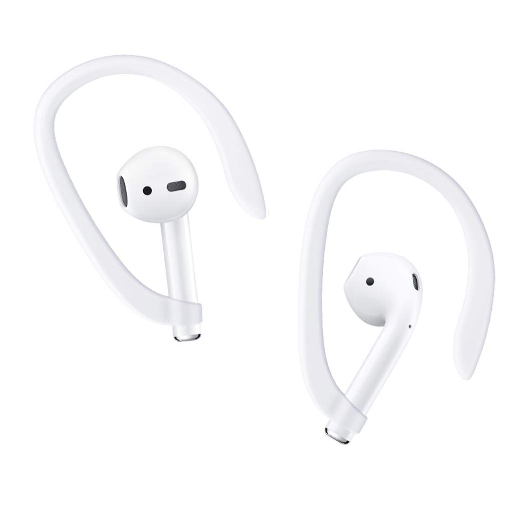 4 Pack AirPods Ear Hooks for AirPods 1/2/Pro - Secure Fit Sports Accessories for Running, Gym & Workout - TEEMADE Anti-Slip Silicone Earbud Covers (White)