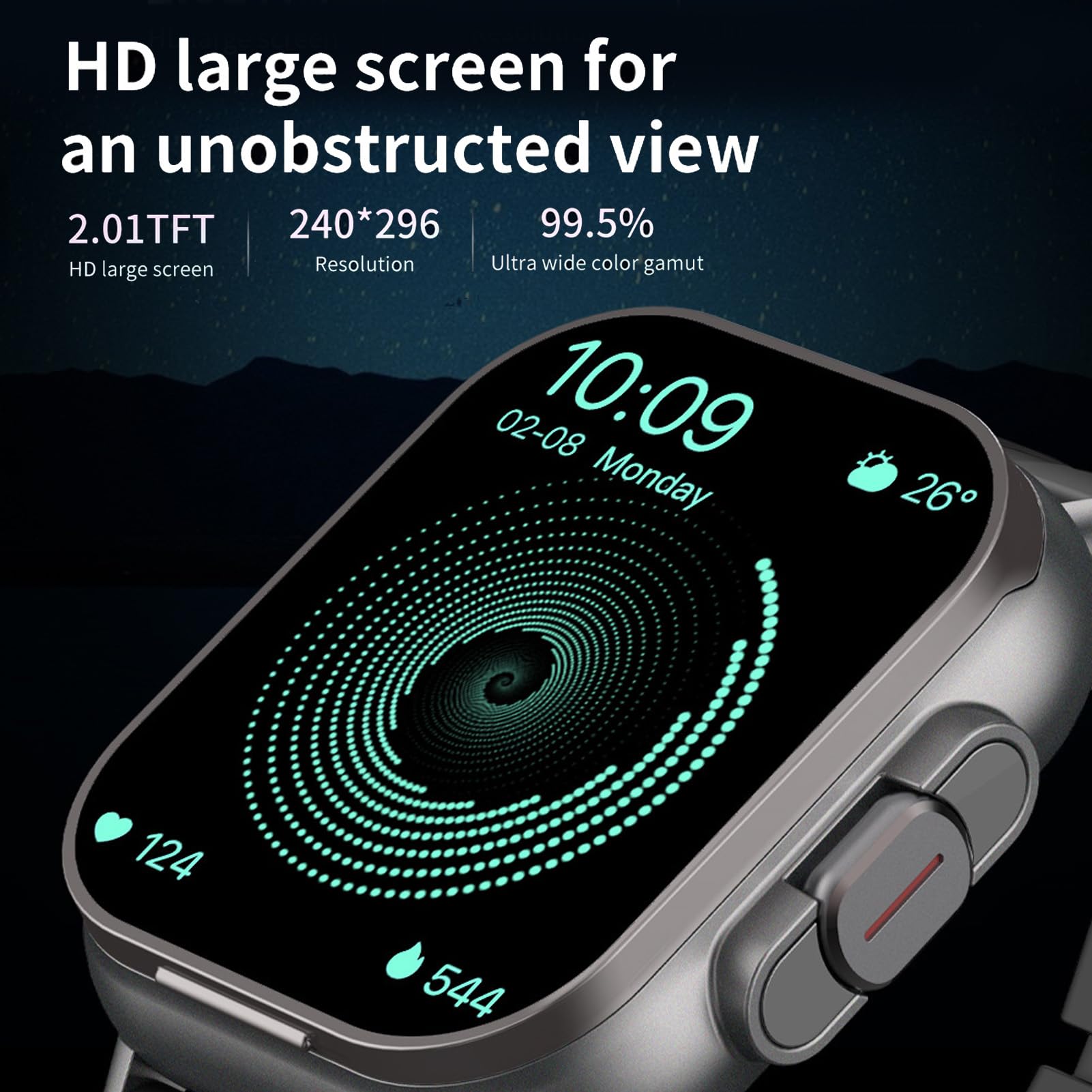 2.01 Inch Smart Watch with Earbuds - 2-in-1 Fitness Tracker with HD Touch Screen, Multiple Sports Modes, Remote Camera Control for Men & Women - Perfect for Running, Gym Workouts & Daily Activity Tracking
