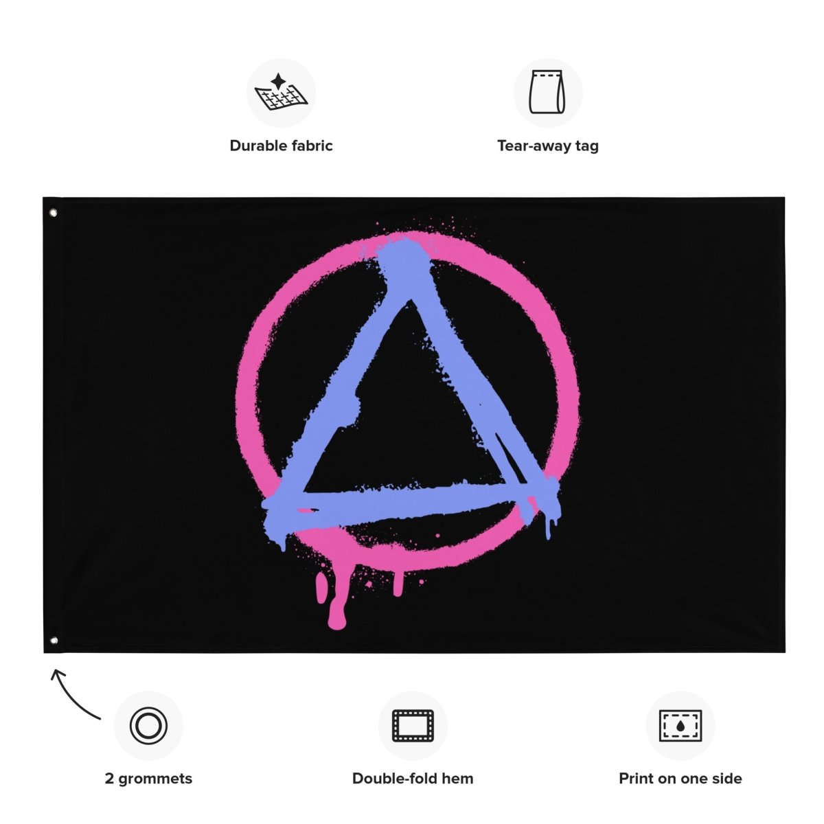 Graffiti Sobriety Symbol Flag - Unique Street Art Banner for Home Decor, Events & Urban Style - Perfect for Wall Art, Parties & Activism