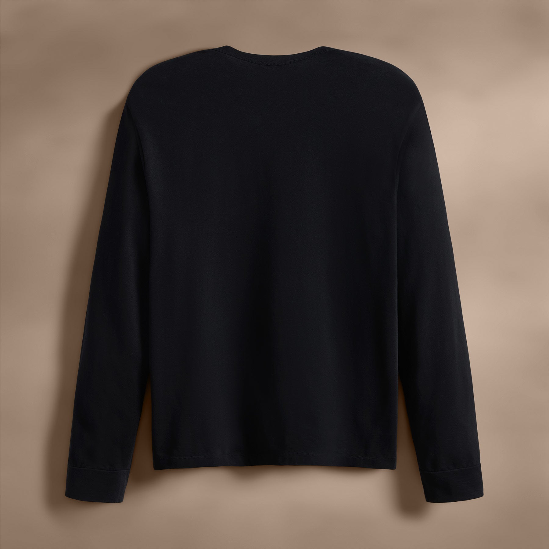 Premium Heavyweight Luxe Jersey Long Sleeve T-Shirt for Men & Women - Soft Cotton Blend, Comfort Fit, Black - Perfect for Layering, Casual Wear & Lounge Outfits
